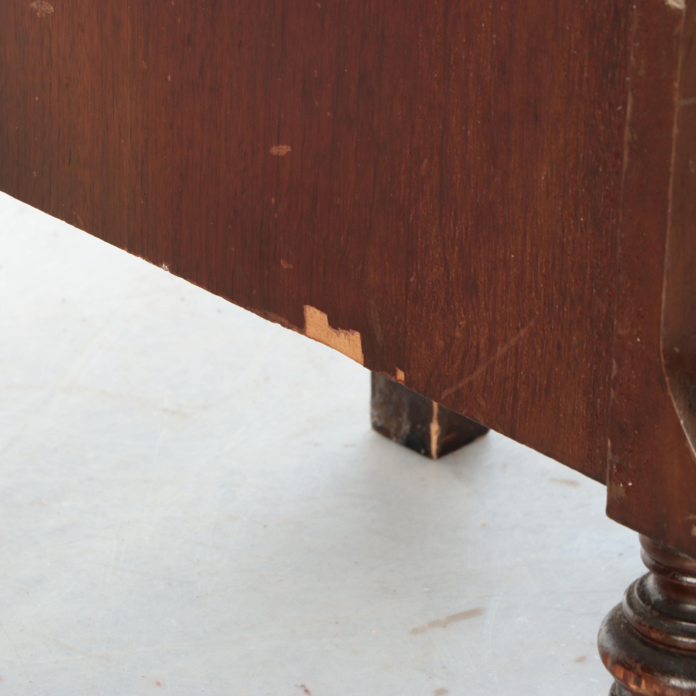 Pair of Jacobean Style Walnut Veneered Nightstands, 1930s