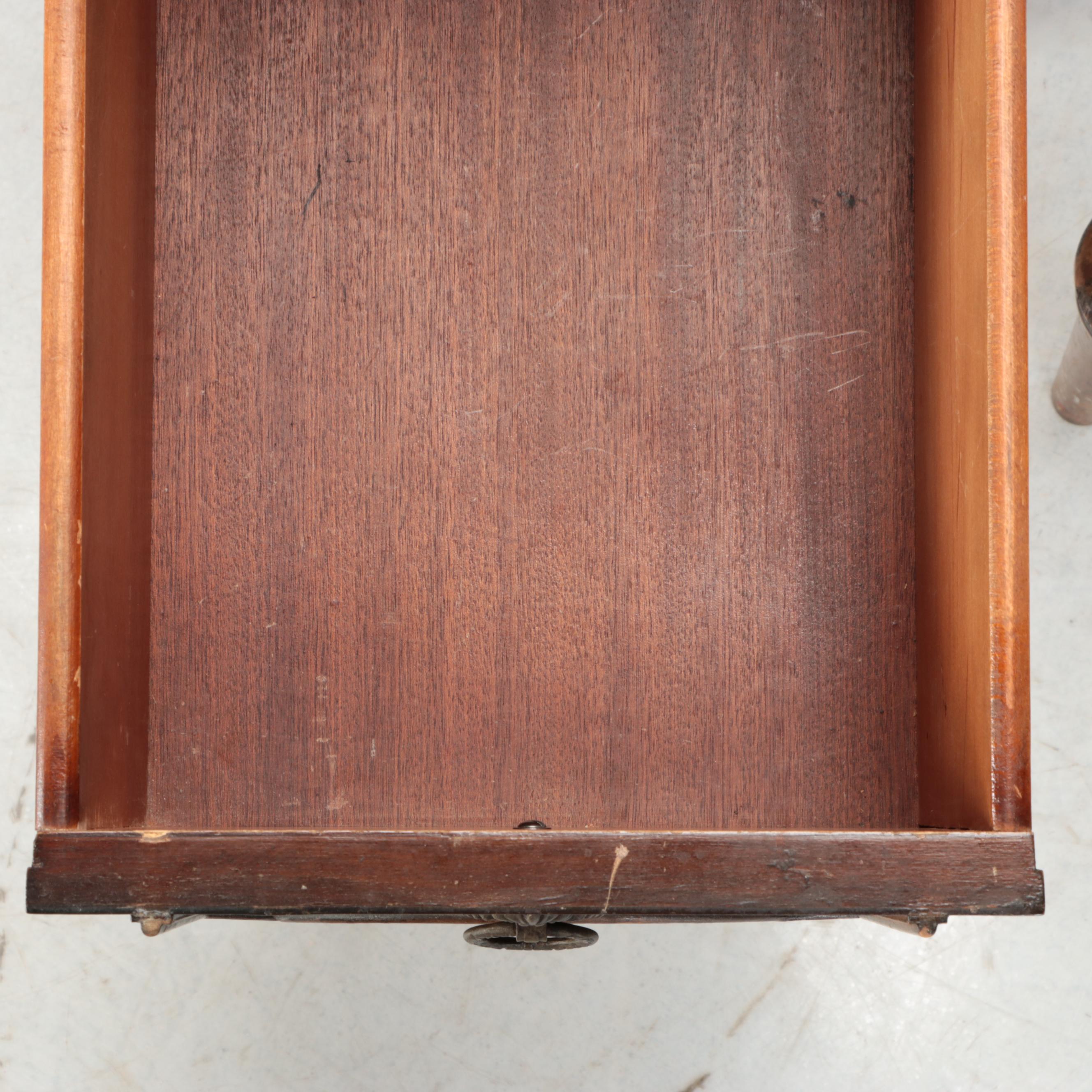 Pair of Jacobean Style Walnut Veneered Nightstands, 1930s