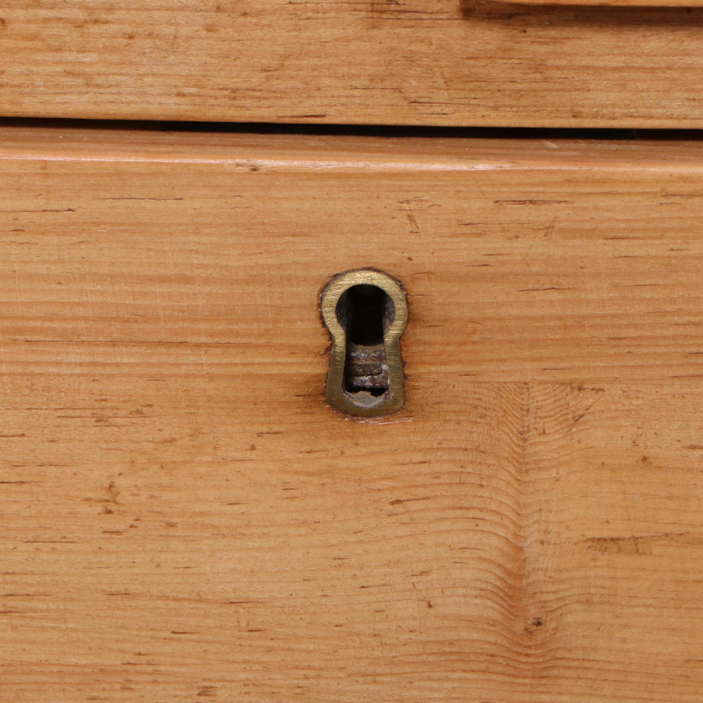 English or Welsh Pine Five-Drawer Chest, Mid-19th Century