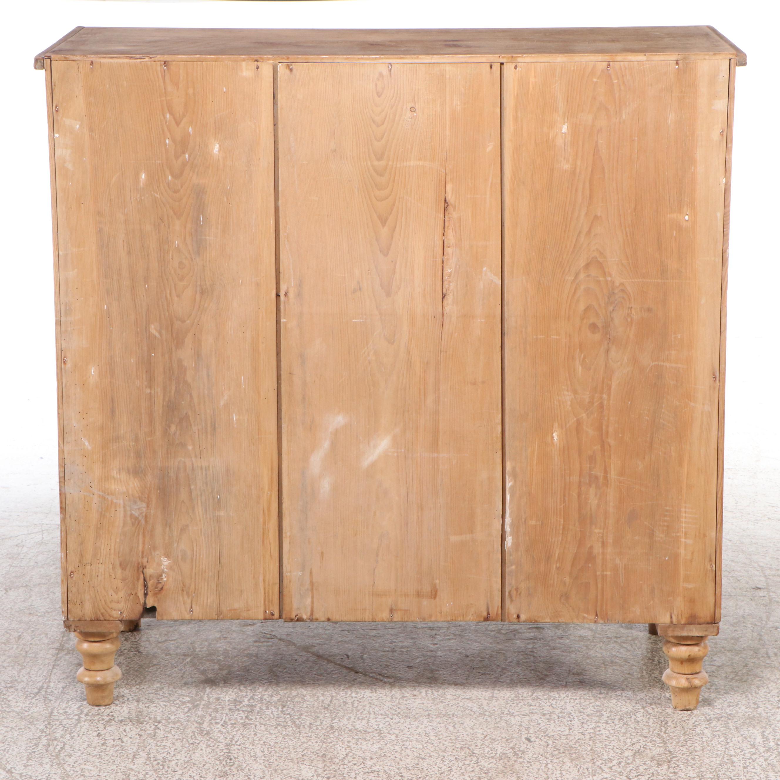 English or Welsh Pine Five-Drawer Chest, Mid-19th Century