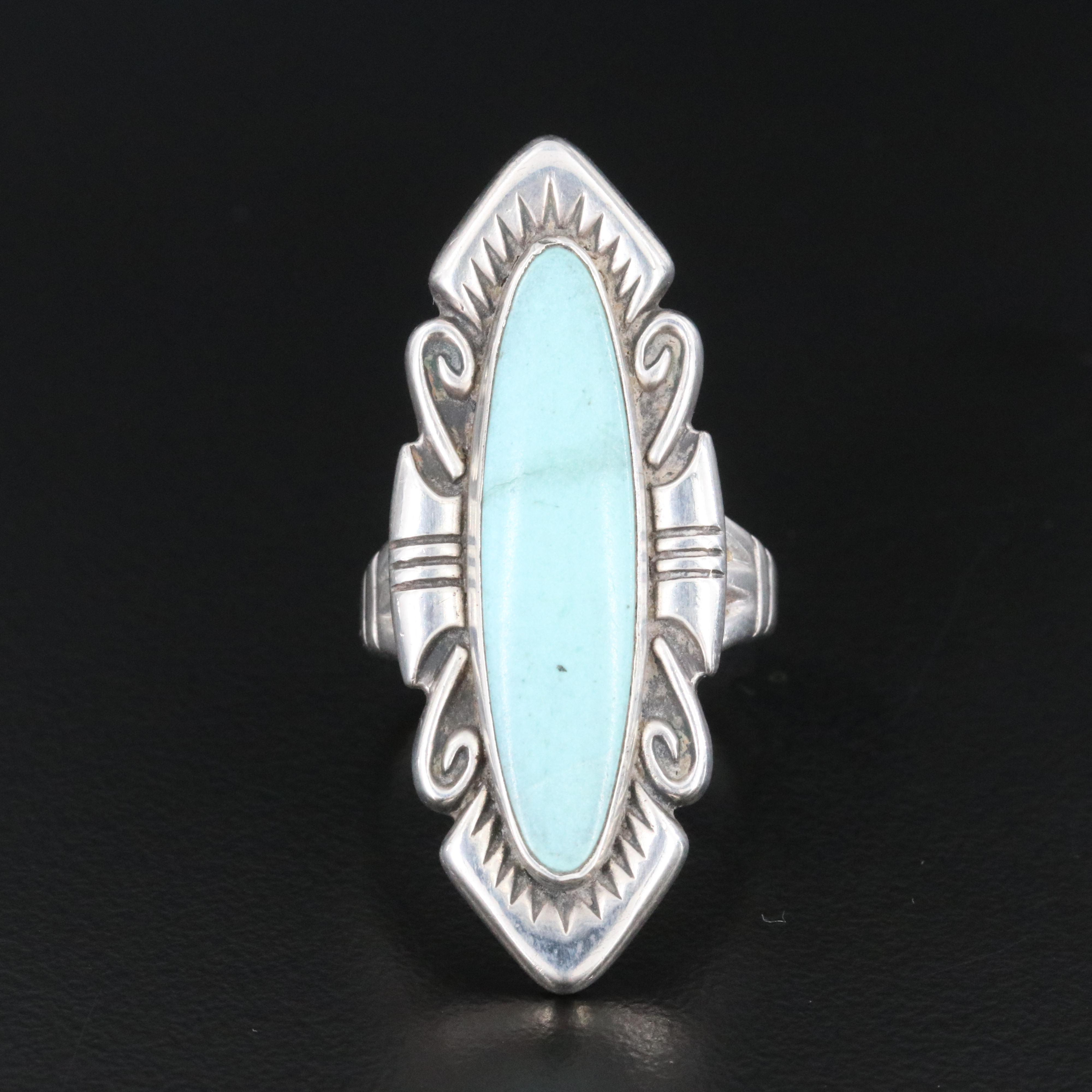 Southwestern Sterling Turquoise Ring