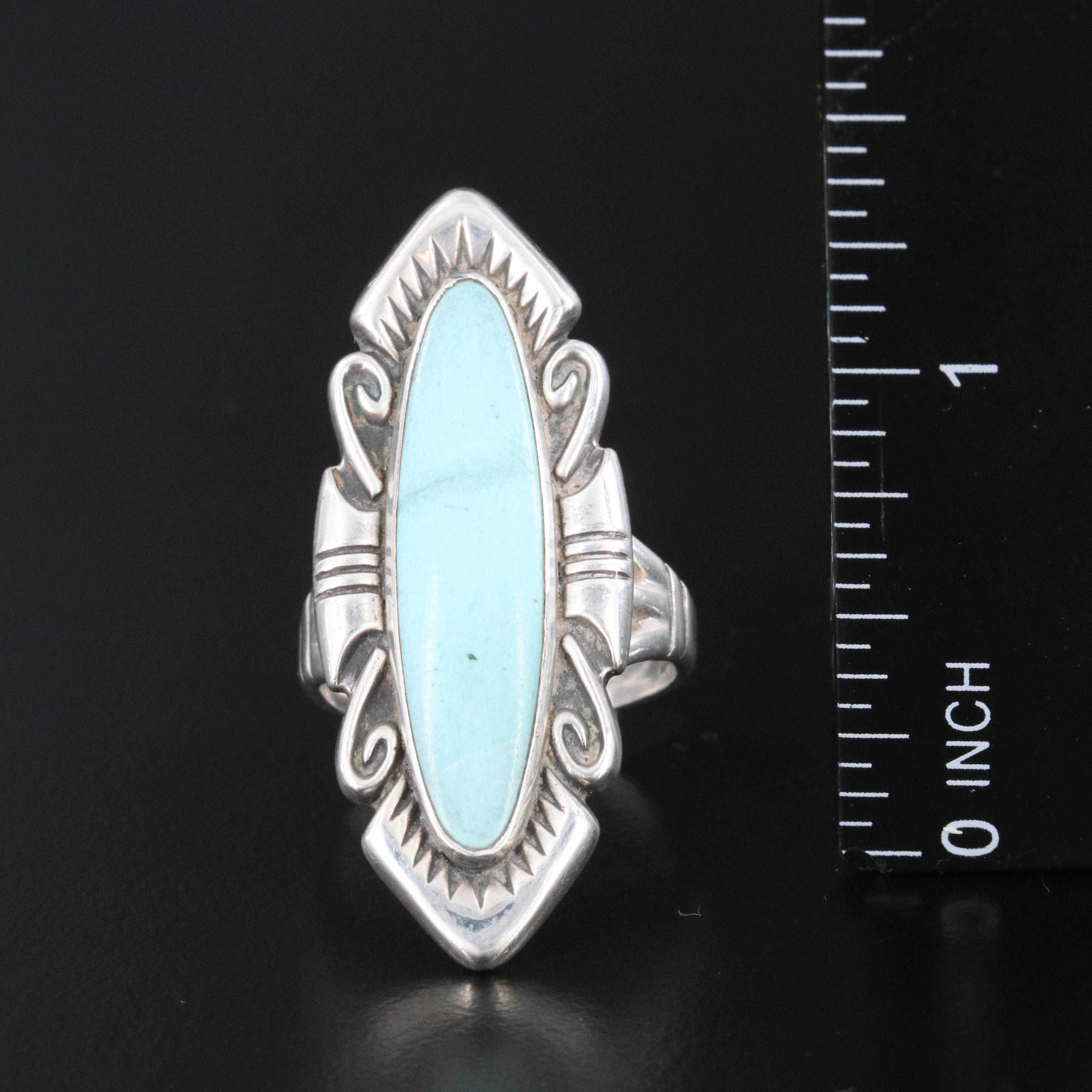Southwestern Sterling Turquoise Ring