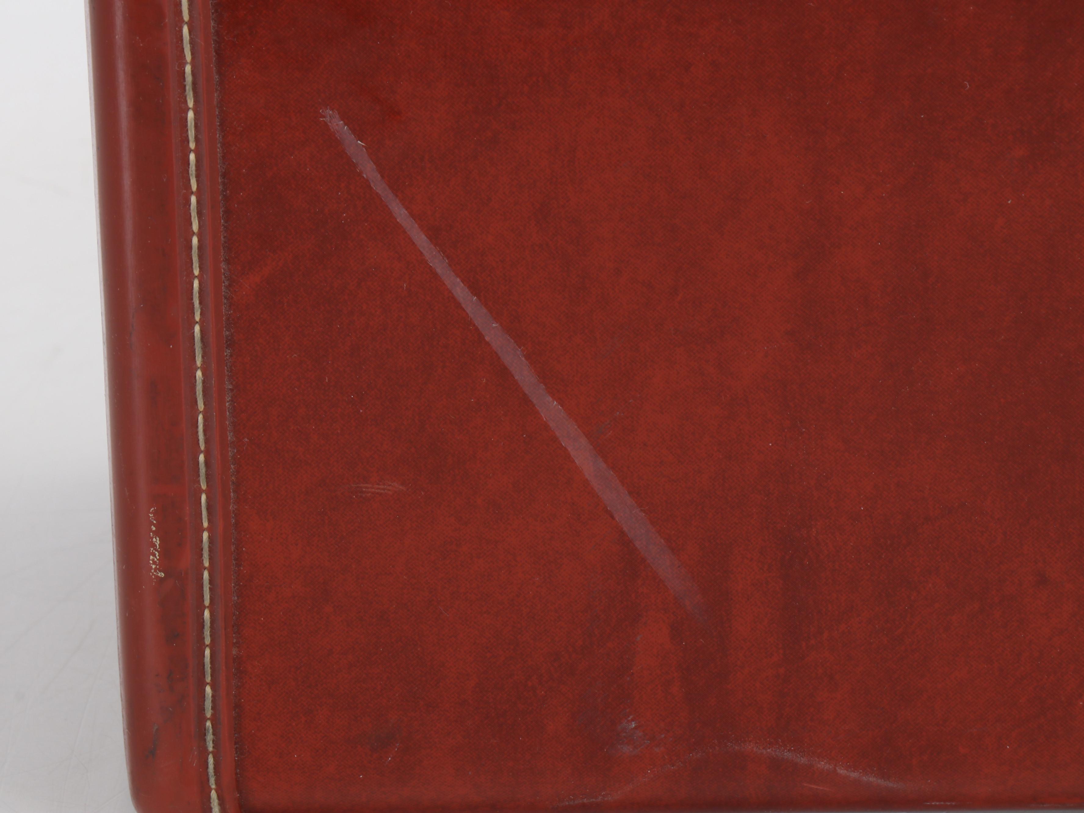 Samsonite Brown Vinyl Handheld Luggage with Brass Hardware