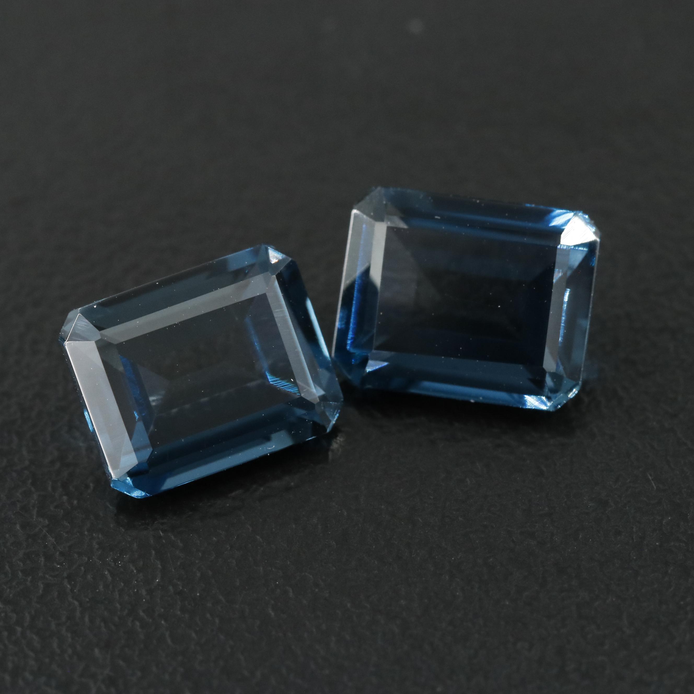 Loose 8.42 CTW Matched Pair of London Blue Topazes