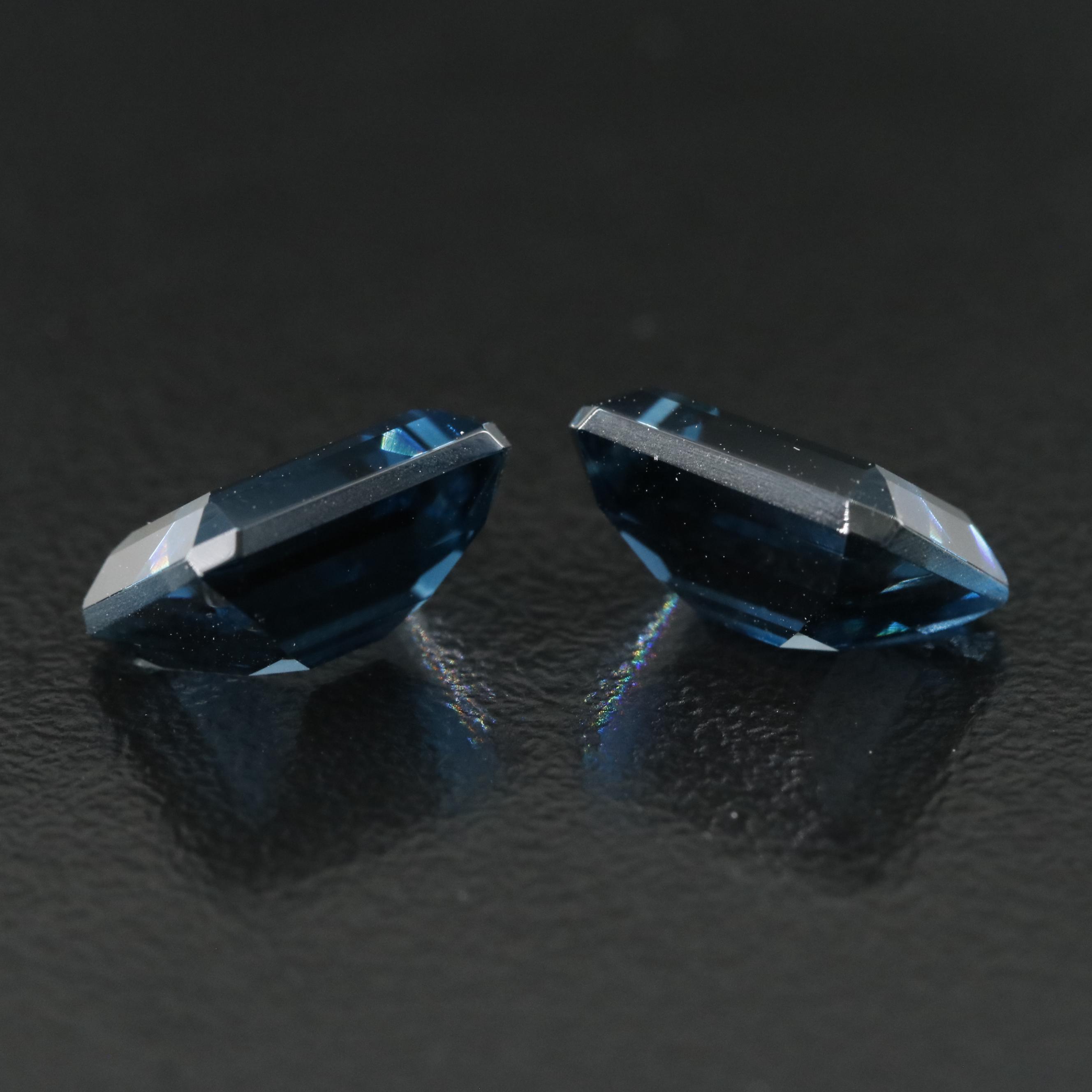 Loose 8.42 CTW Matched Pair of London Blue Topazes