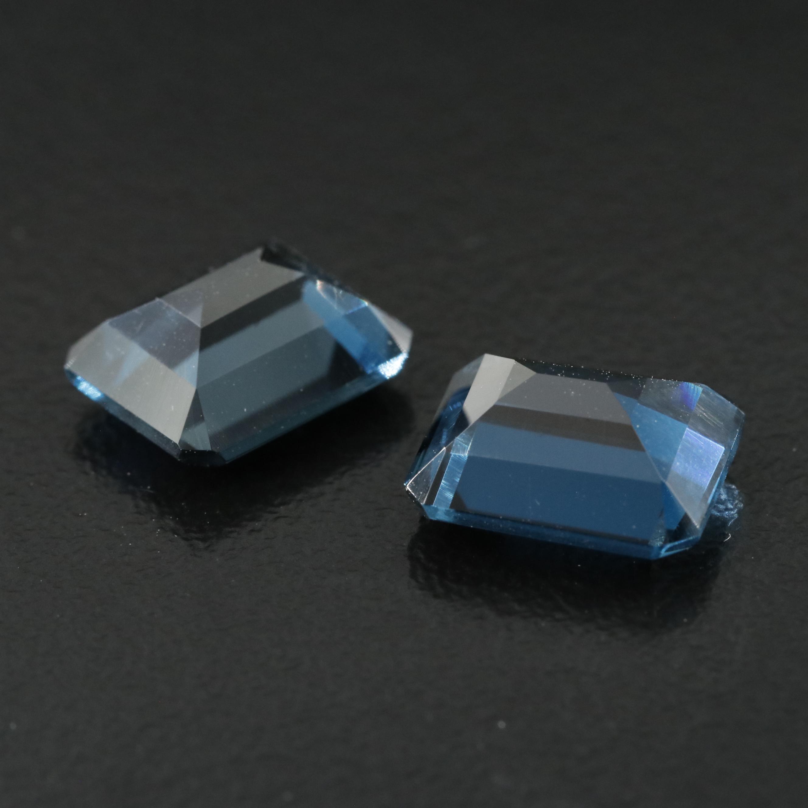 Loose 8.42 CTW Matched Pair of London Blue Topazes