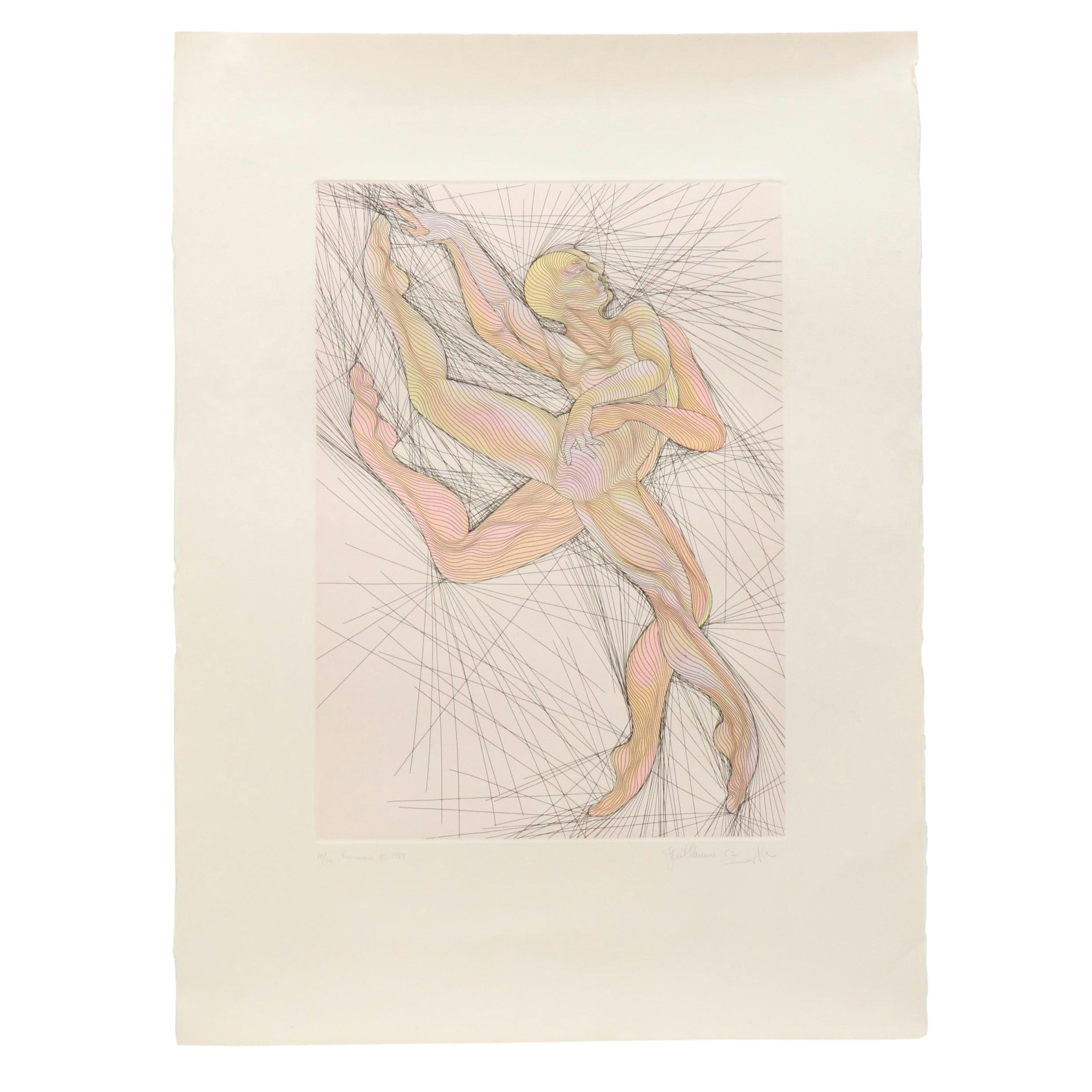 Guillaume Azoulay Etching "Primavera," 1989