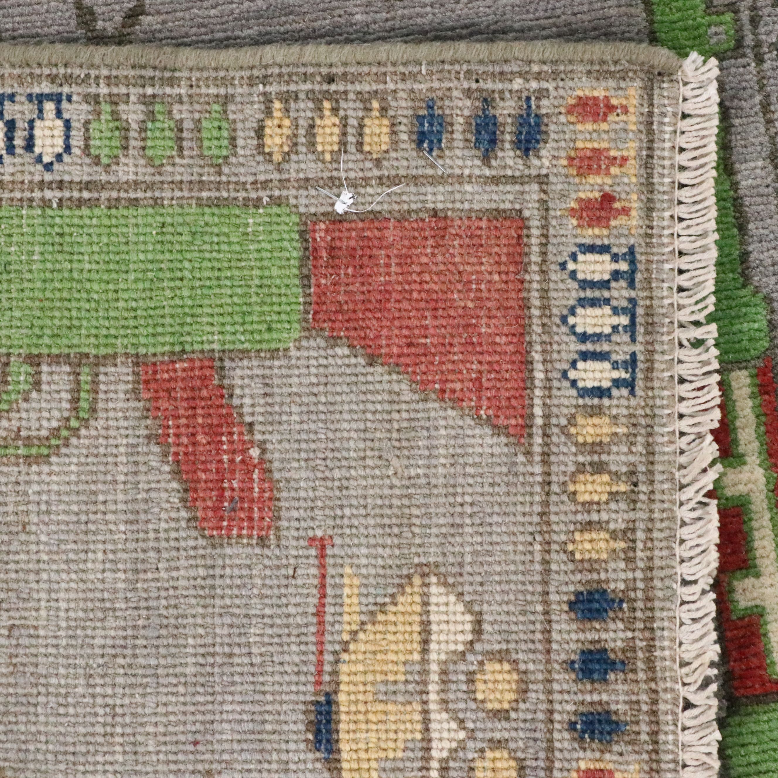 2'9 x 9'8 Hand-Knotted Afghan Pictorial War Rug Carpet Runner