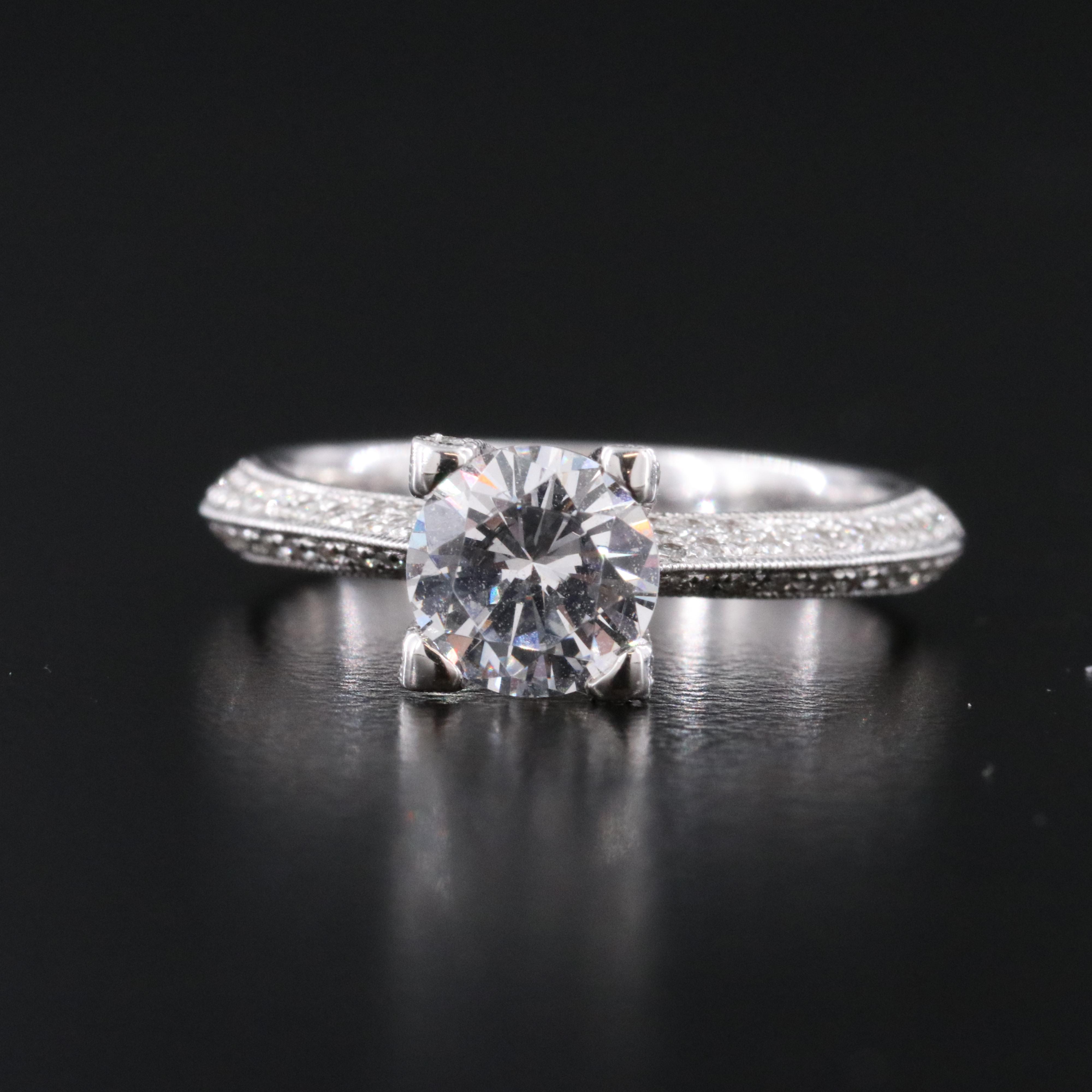 18K Simon G. Diamond Semi-Mounting Ring Set and Platinum Diamond Ring
