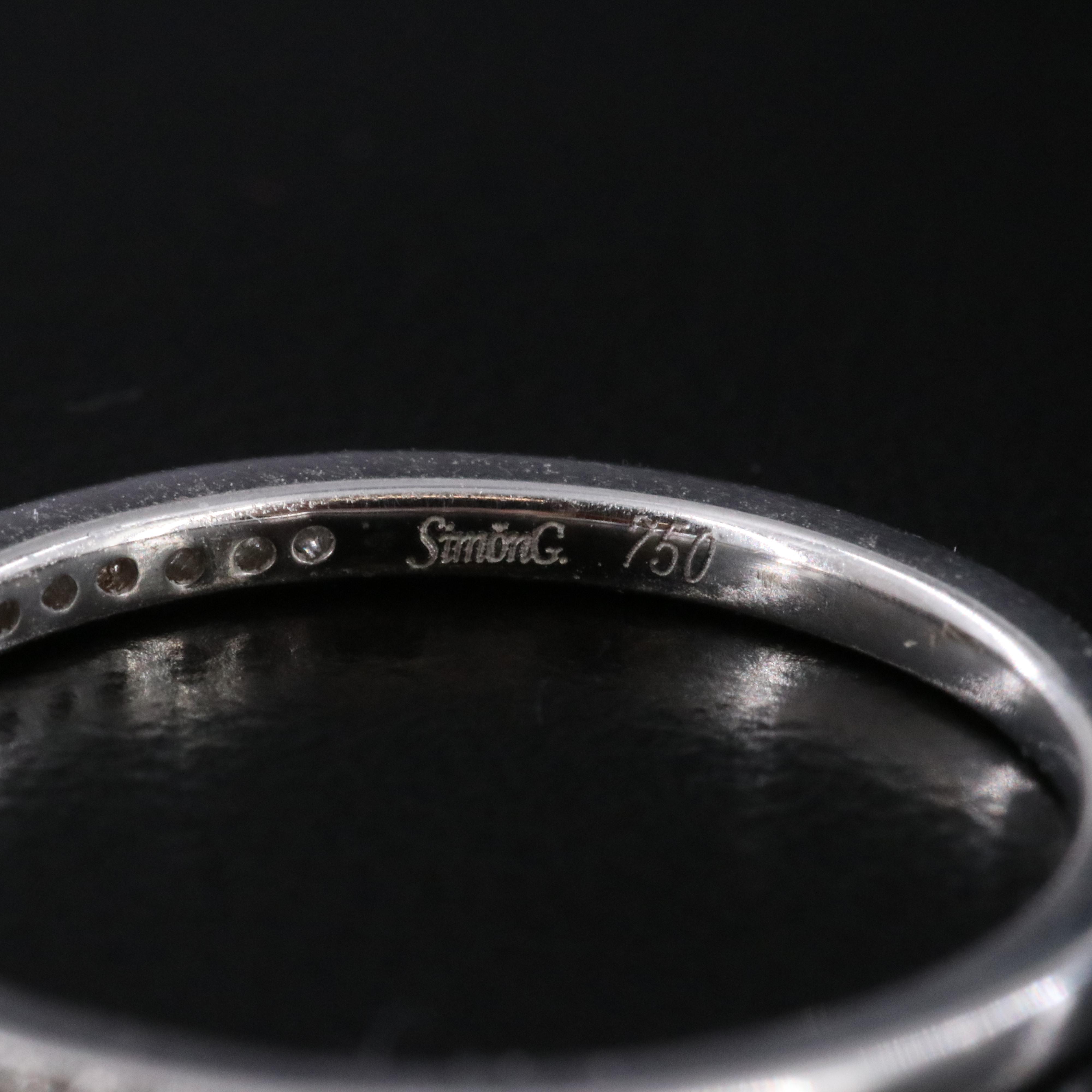 18K Simon G. Diamond Semi-Mounting Ring Set and Platinum Diamond Ring