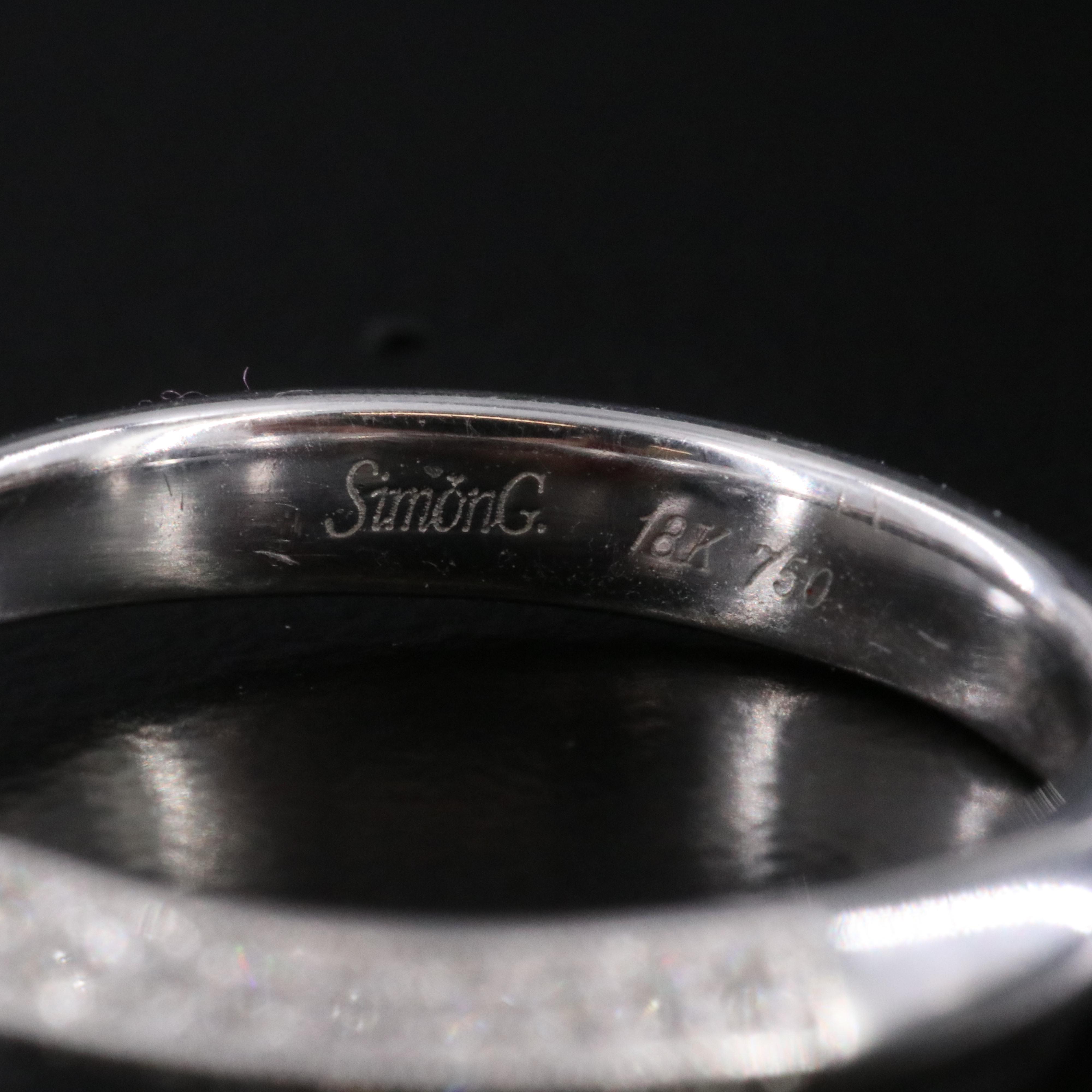 18K Simon G. Diamond Semi-Mounting Ring Set and Platinum Diamond Ring