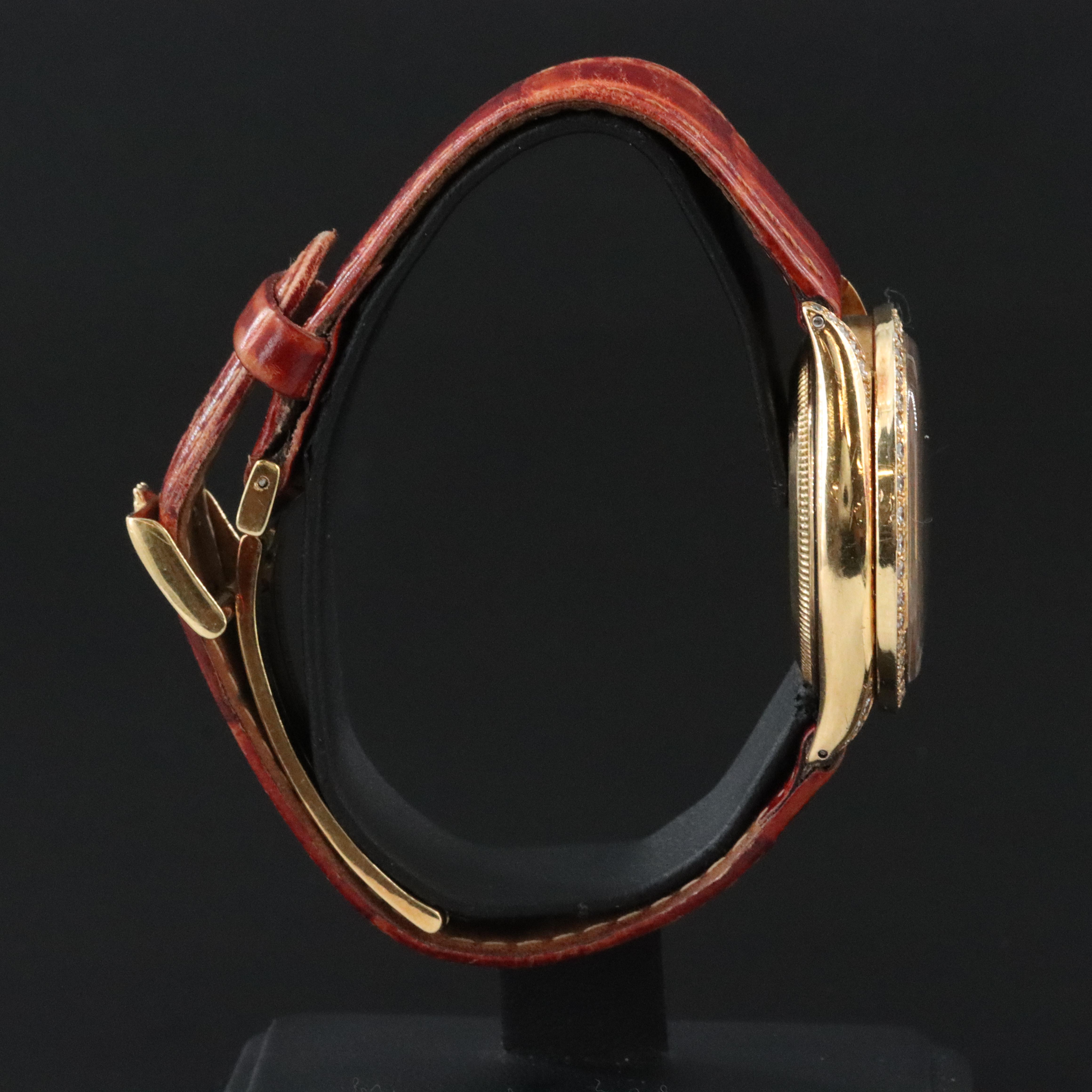 1955 Rolex Custom Diamond 18K Oyster Perpetual 6564 Watch