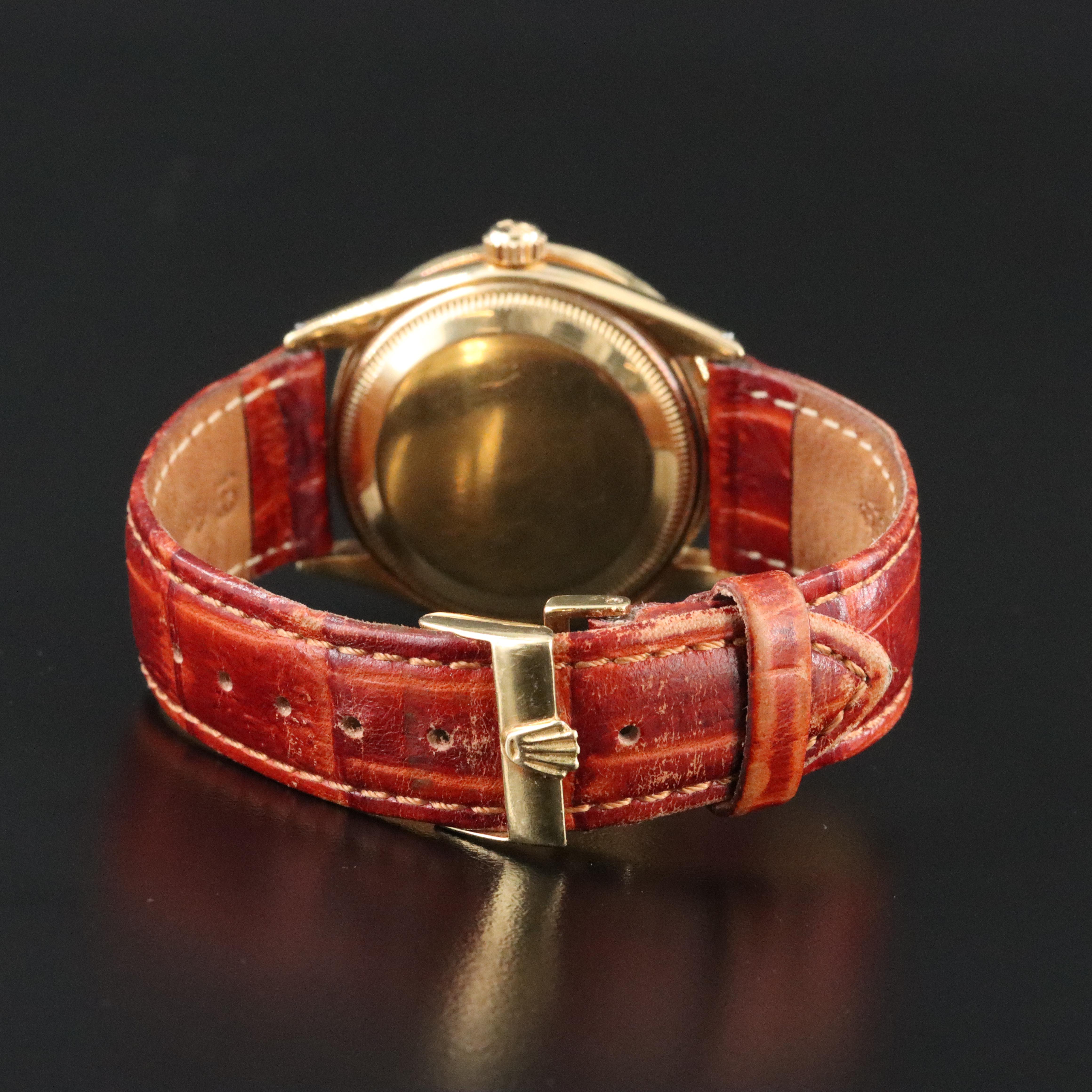 1955 Rolex Custom Diamond 18K Oyster Perpetual 6564 Watch