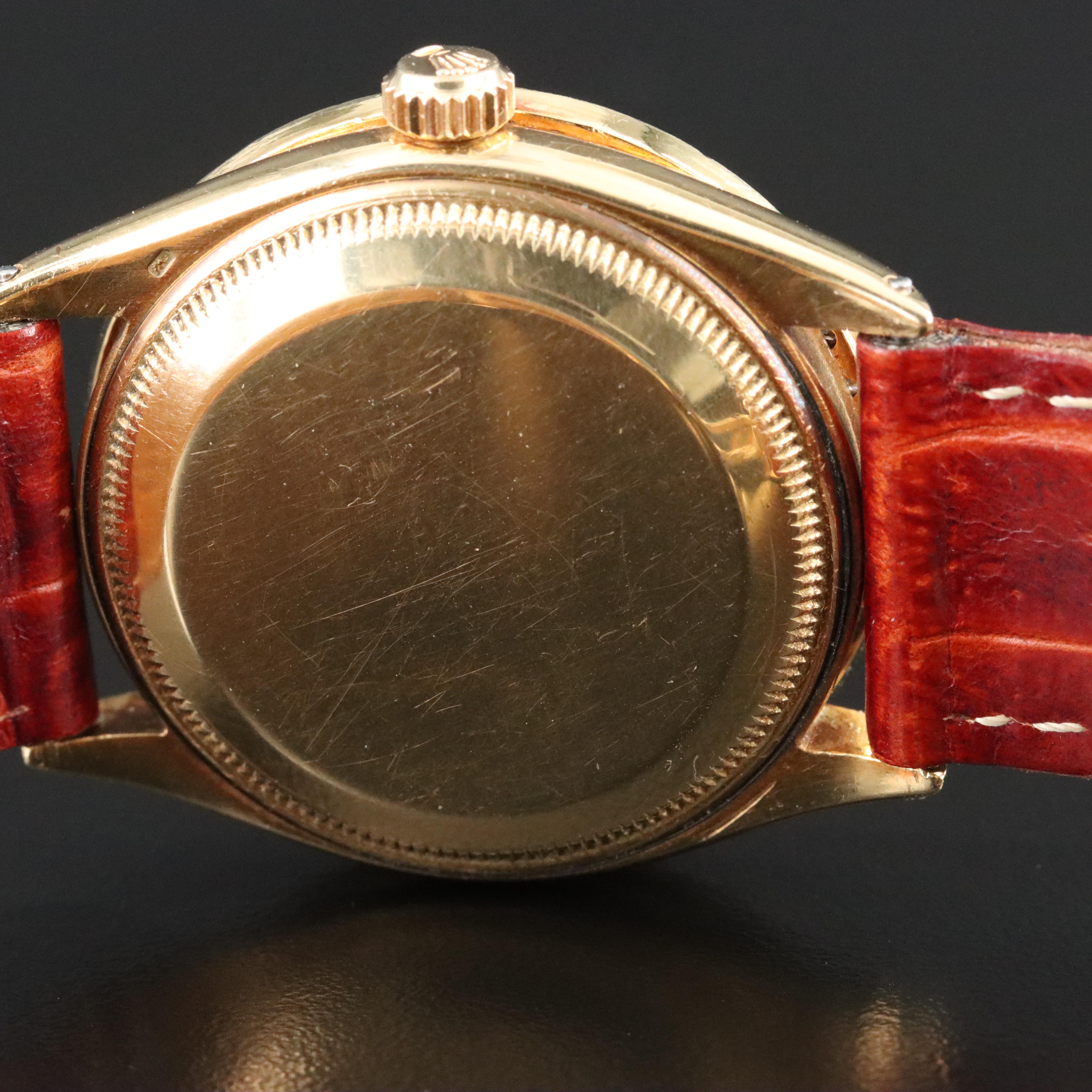 1955 Rolex Custom Diamond 18K Oyster Perpetual 6564 Watch