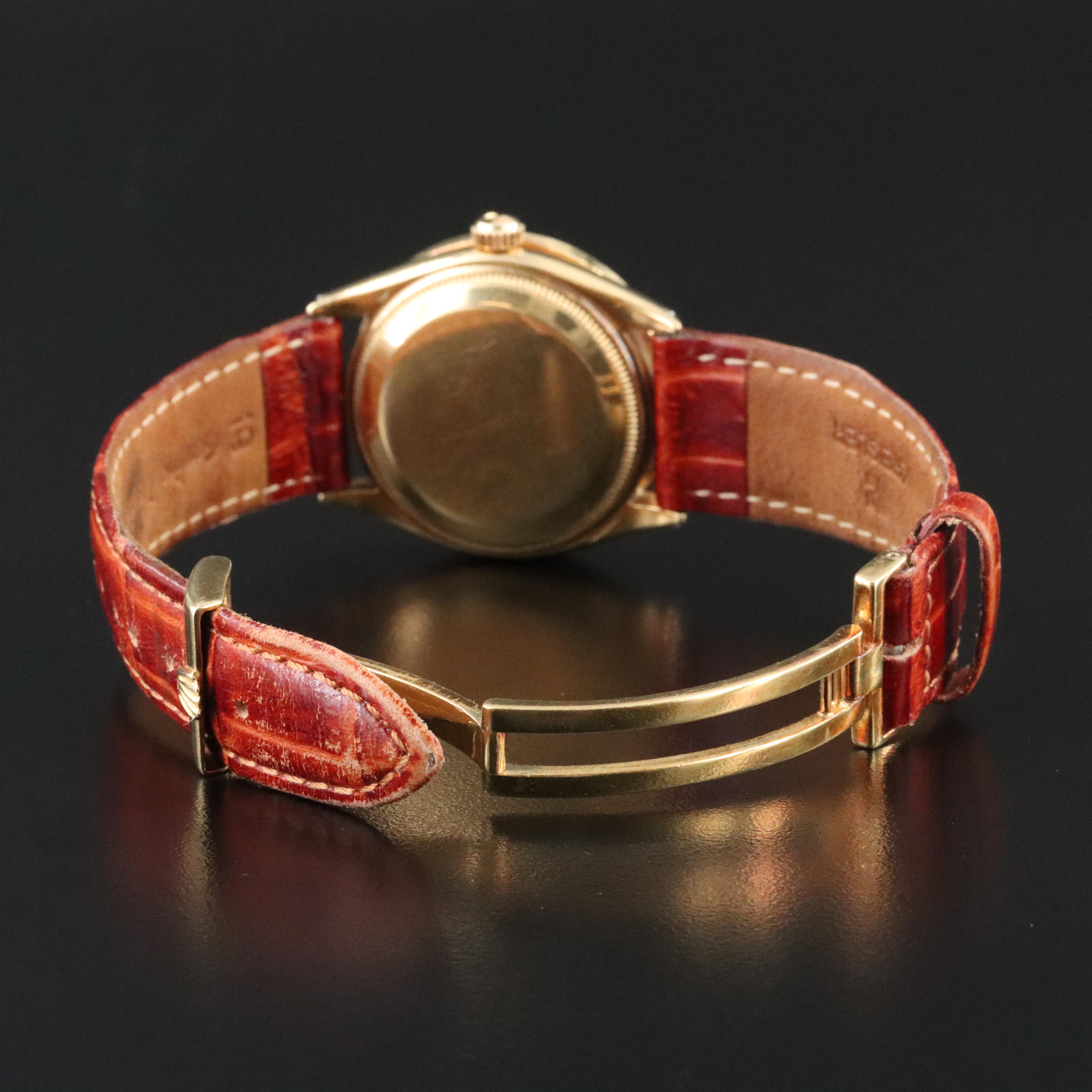 1955 Rolex Custom Diamond 18K Oyster Perpetual 6564 Watch