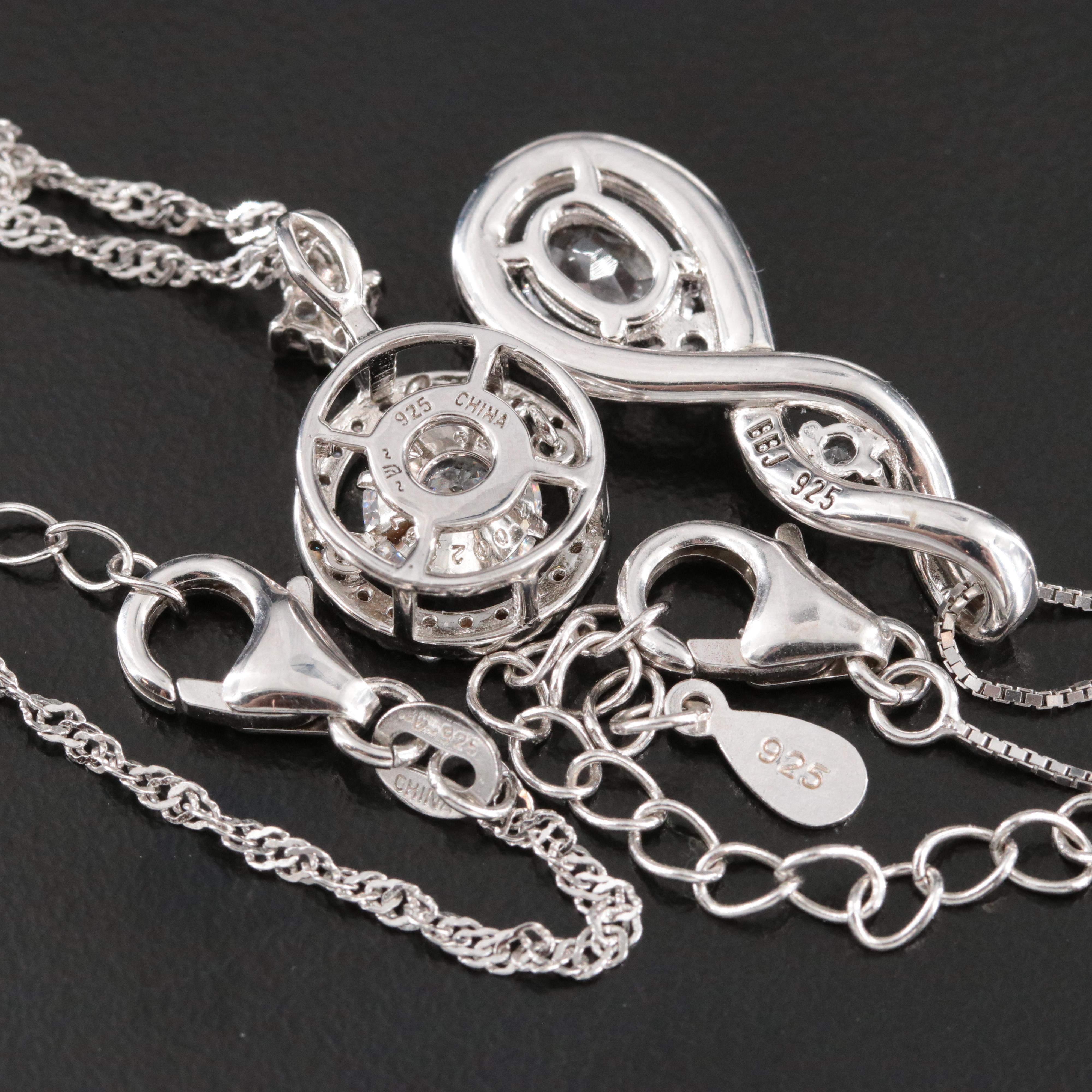 Sterling Moissanite and CZ Necklaces and Bracelets