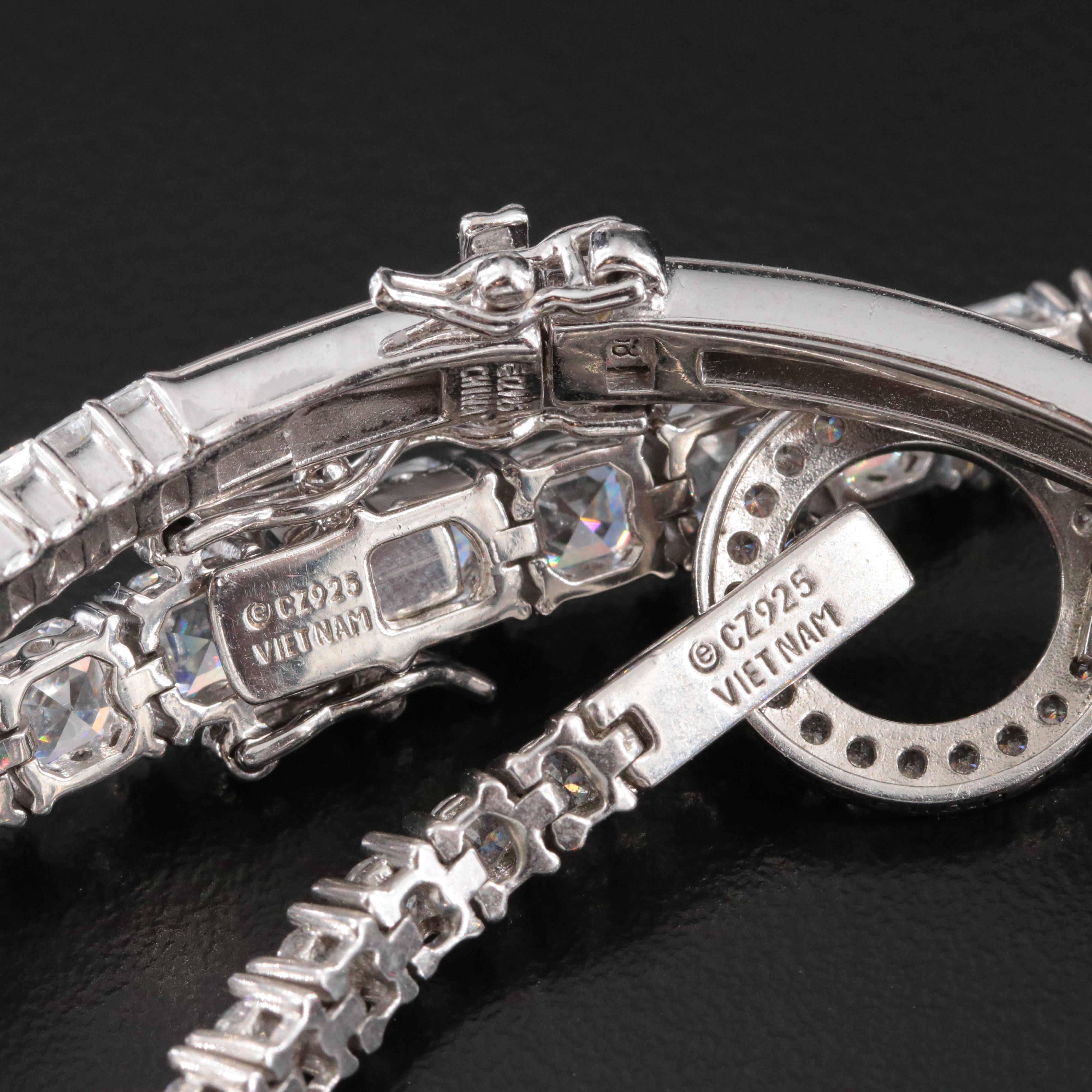 Sterling Moissanite and CZ Necklaces and Bracelets