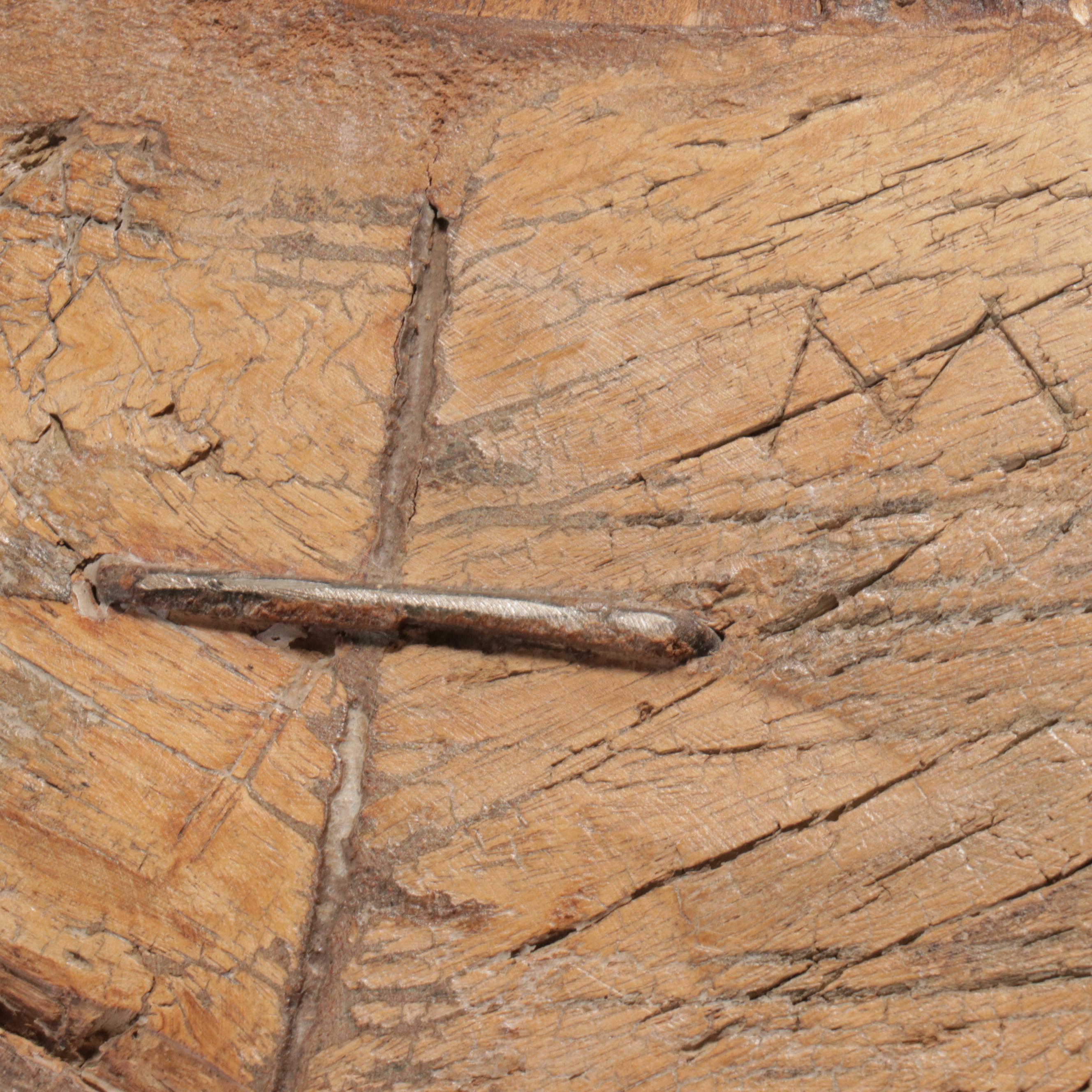 Rustic Wooden Wheel Top Coffee Table