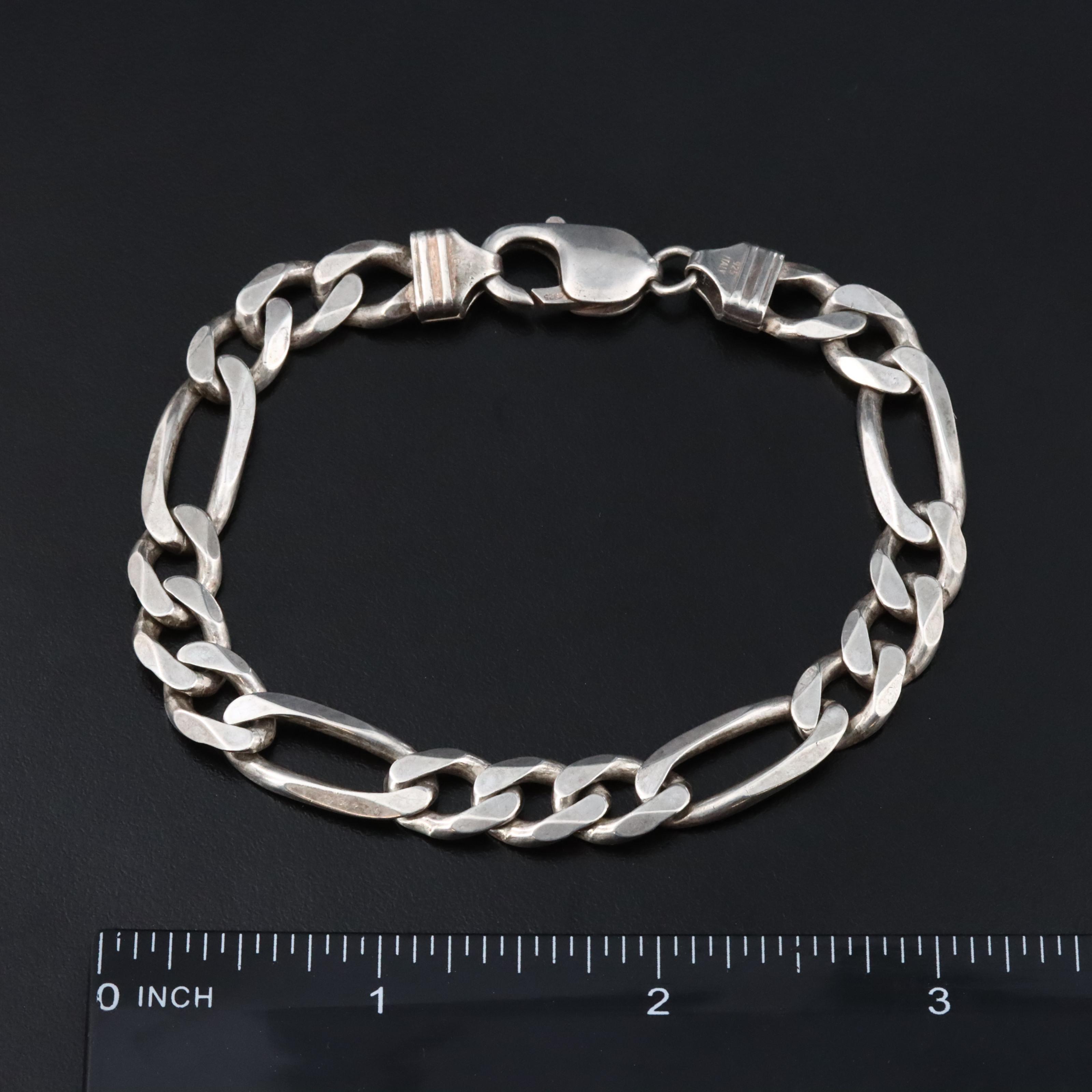 Italian Sterling Figaro Chain Bracelet