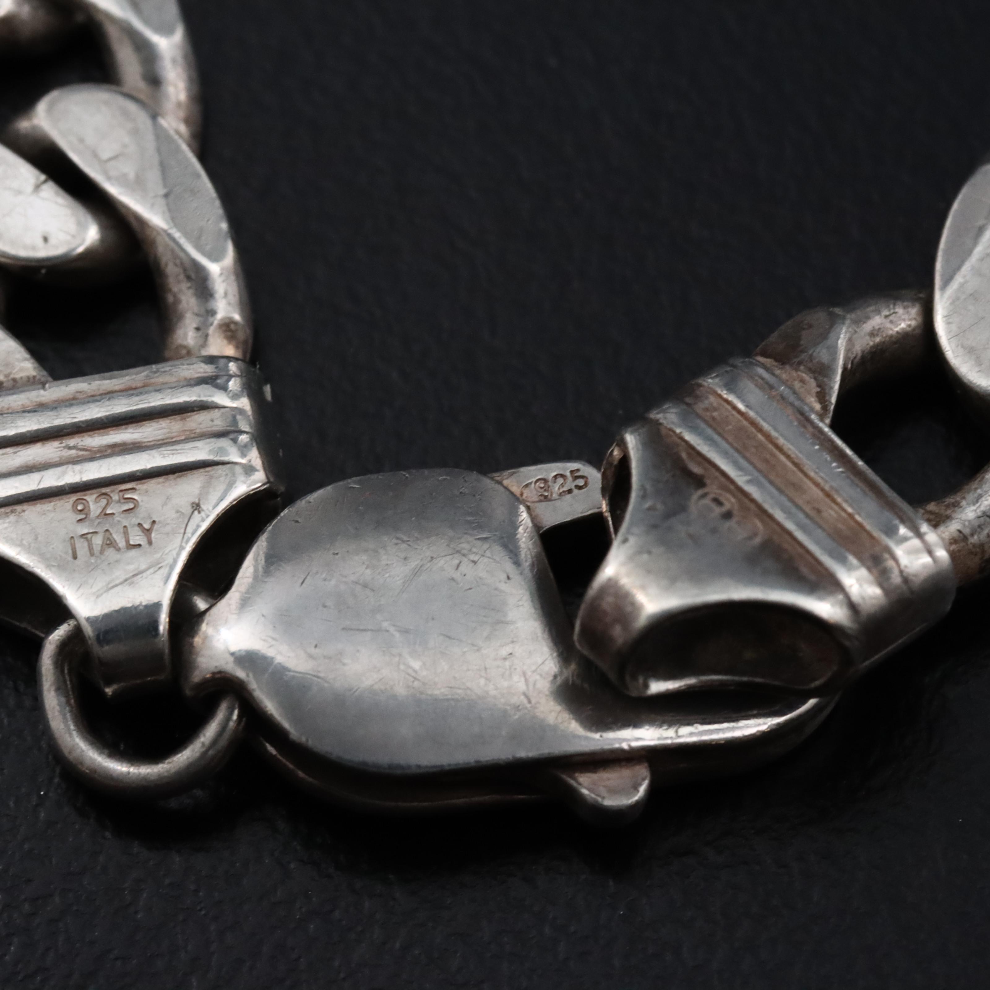 Italian Sterling Figaro Chain Bracelet