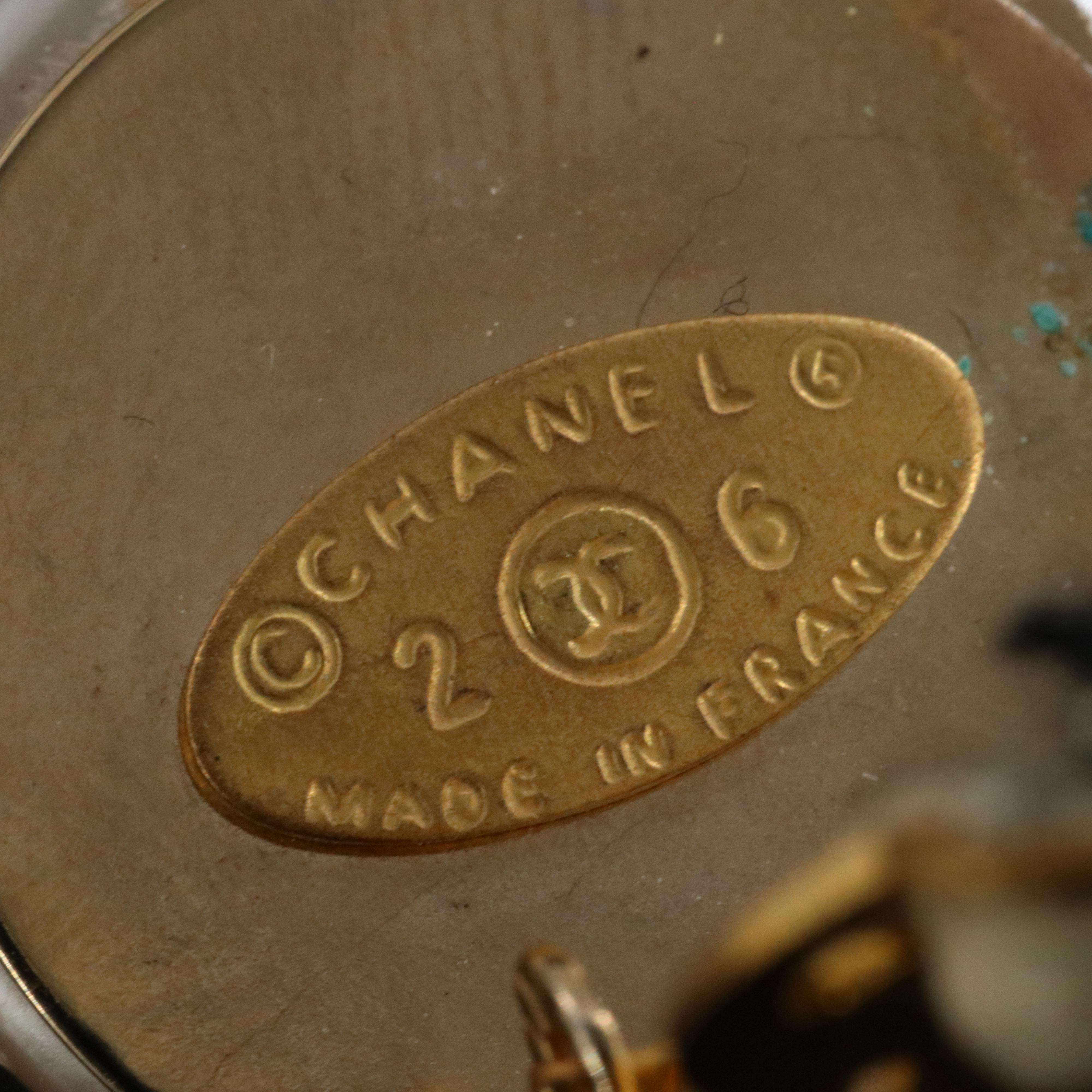 Chanel CC Faux Pearl Clip Earrings