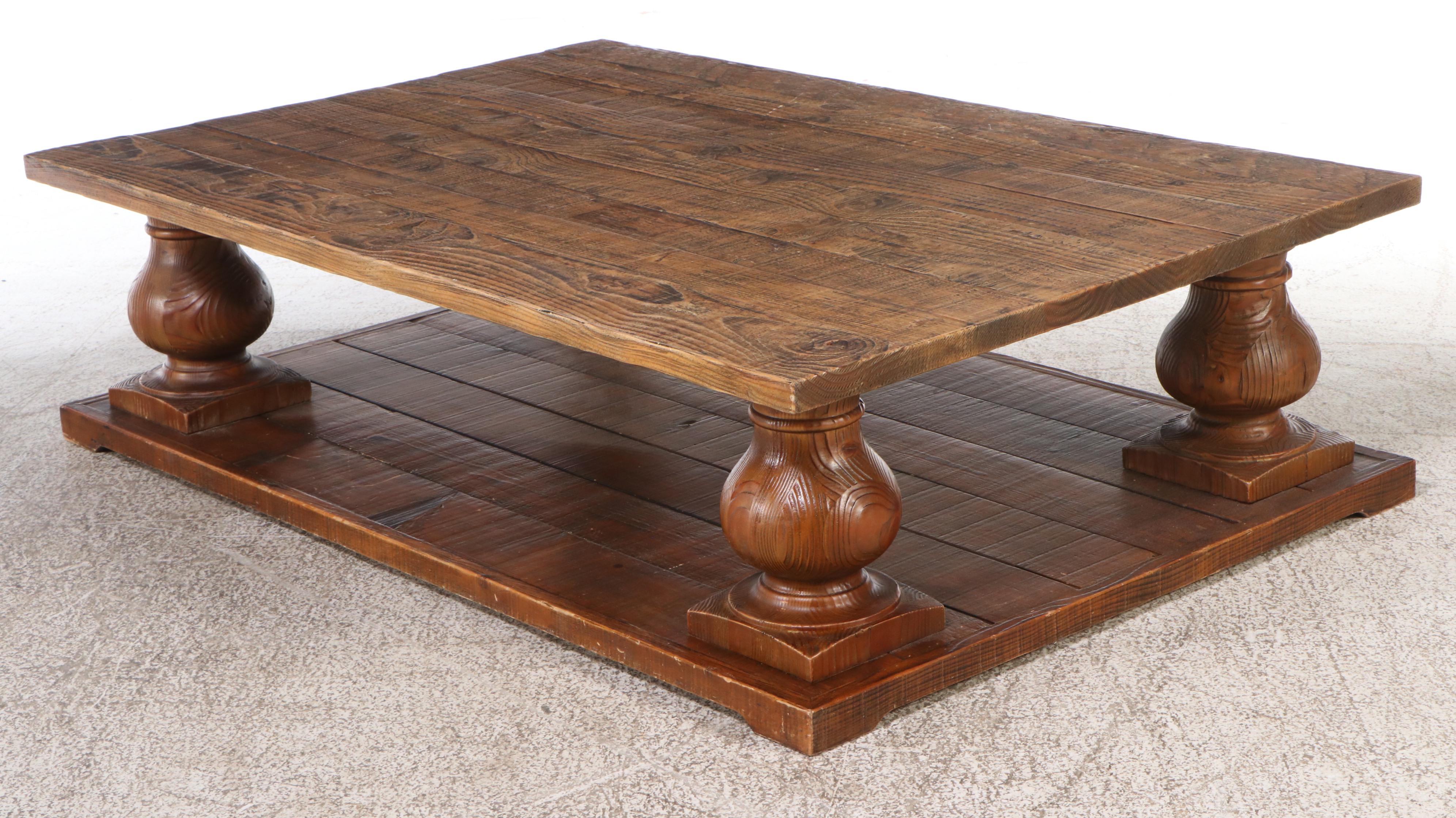 Contemporary Wood Plank Coffee Table