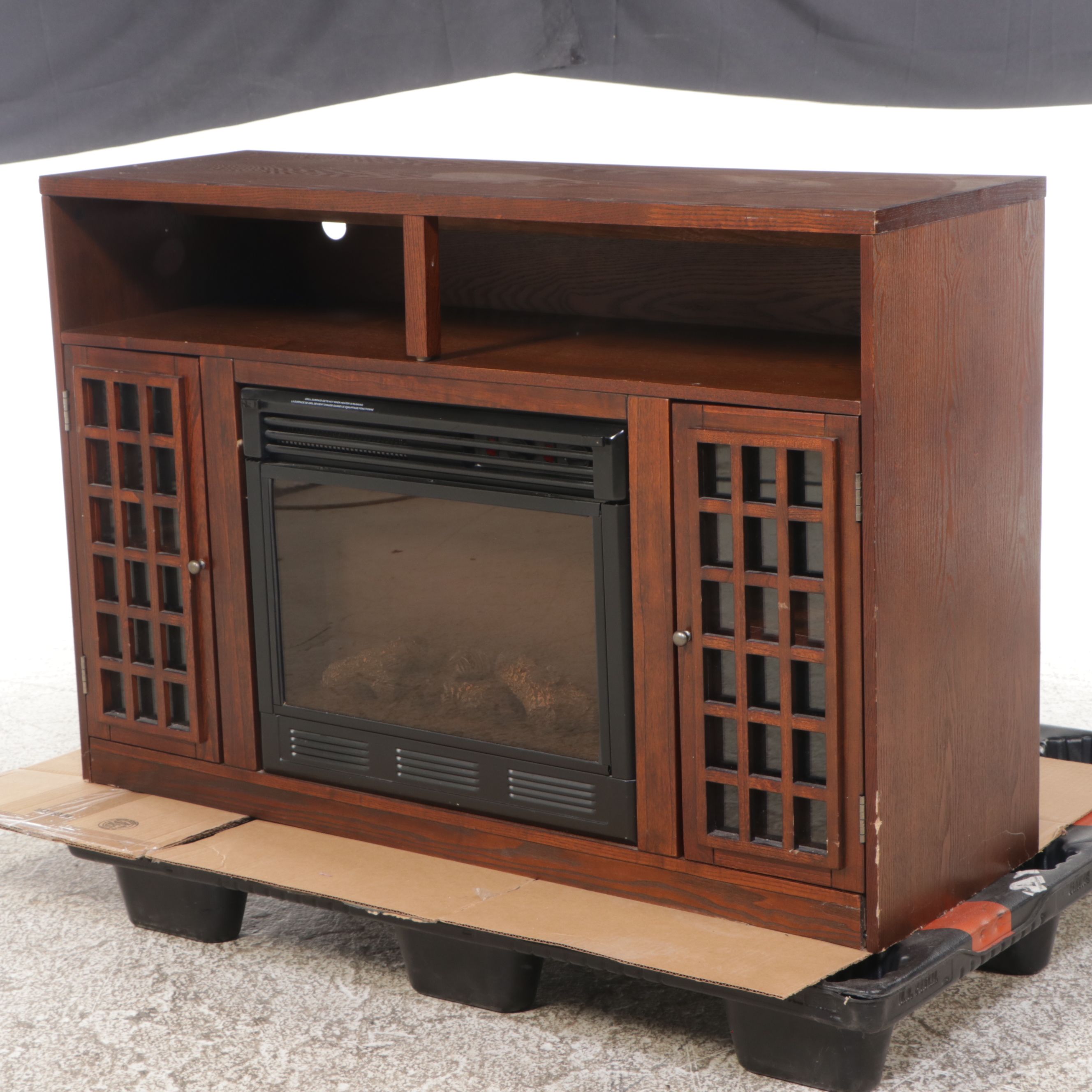 Narita Media Console With Electric Fireplace, 2011