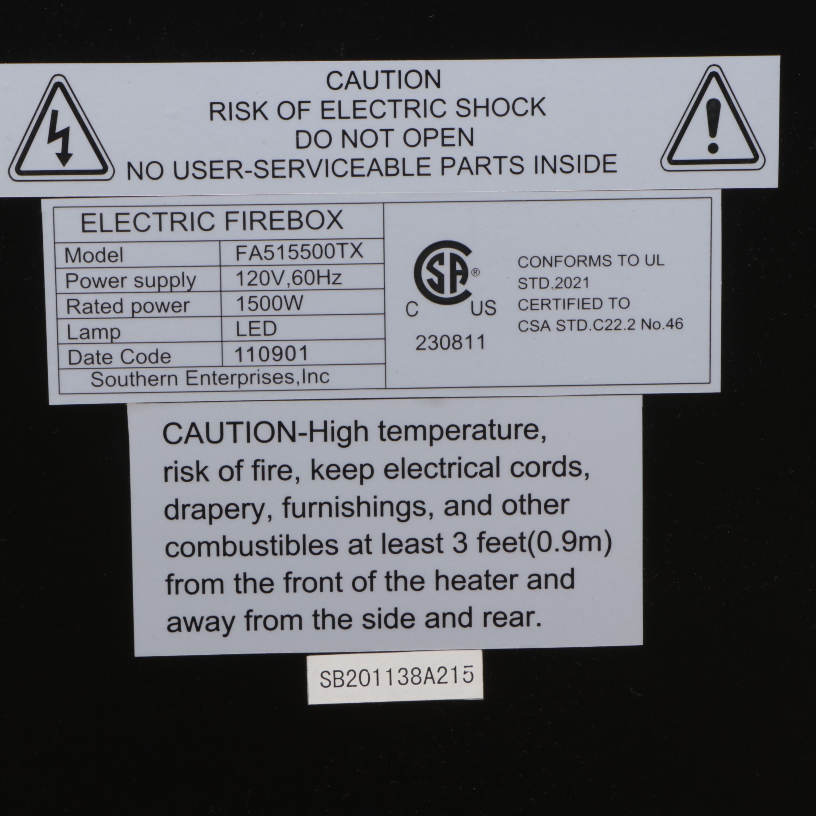 Narita Media Console With Electric Fireplace, 2011