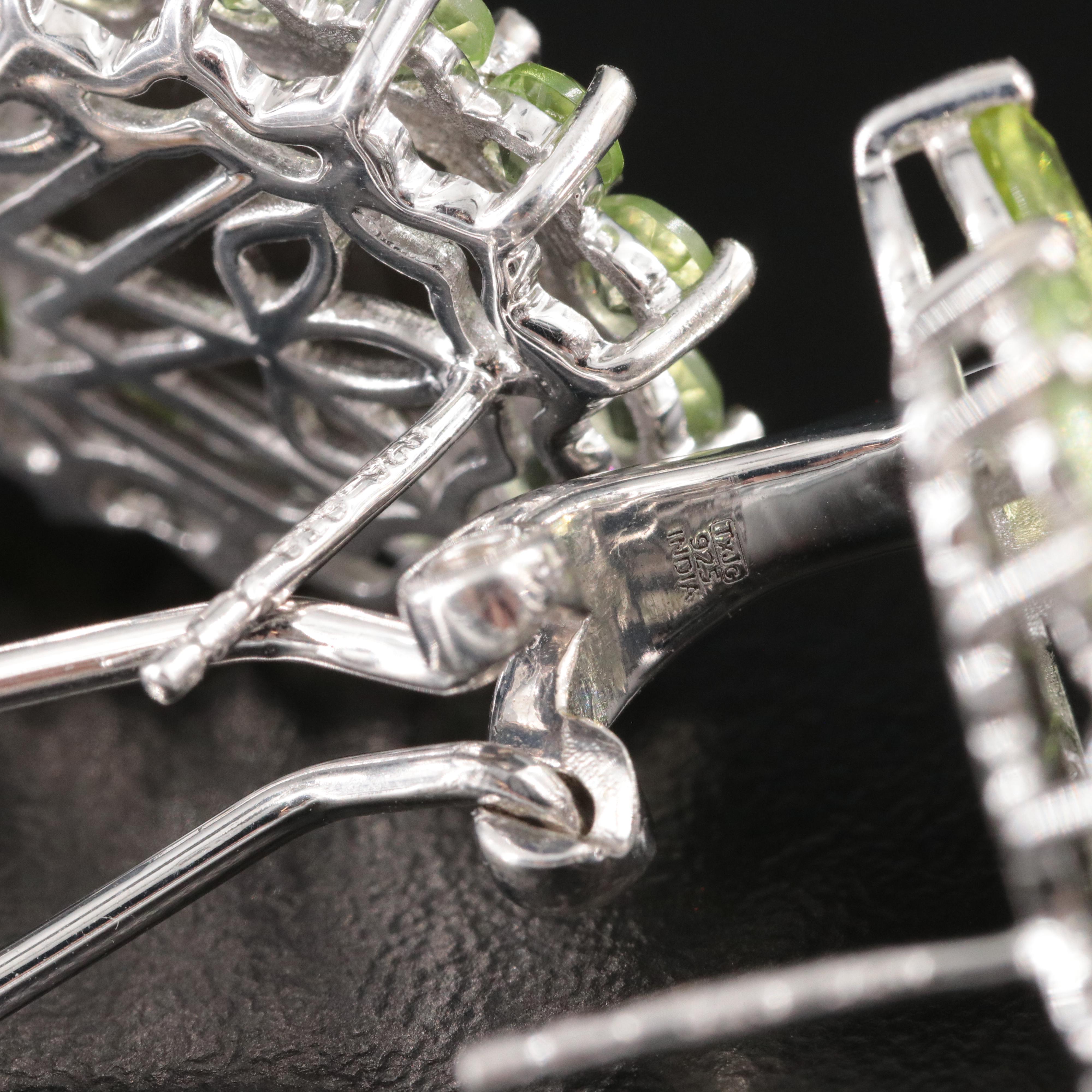 Sterling Ammolite Triplet and Peridot Drop Earrings