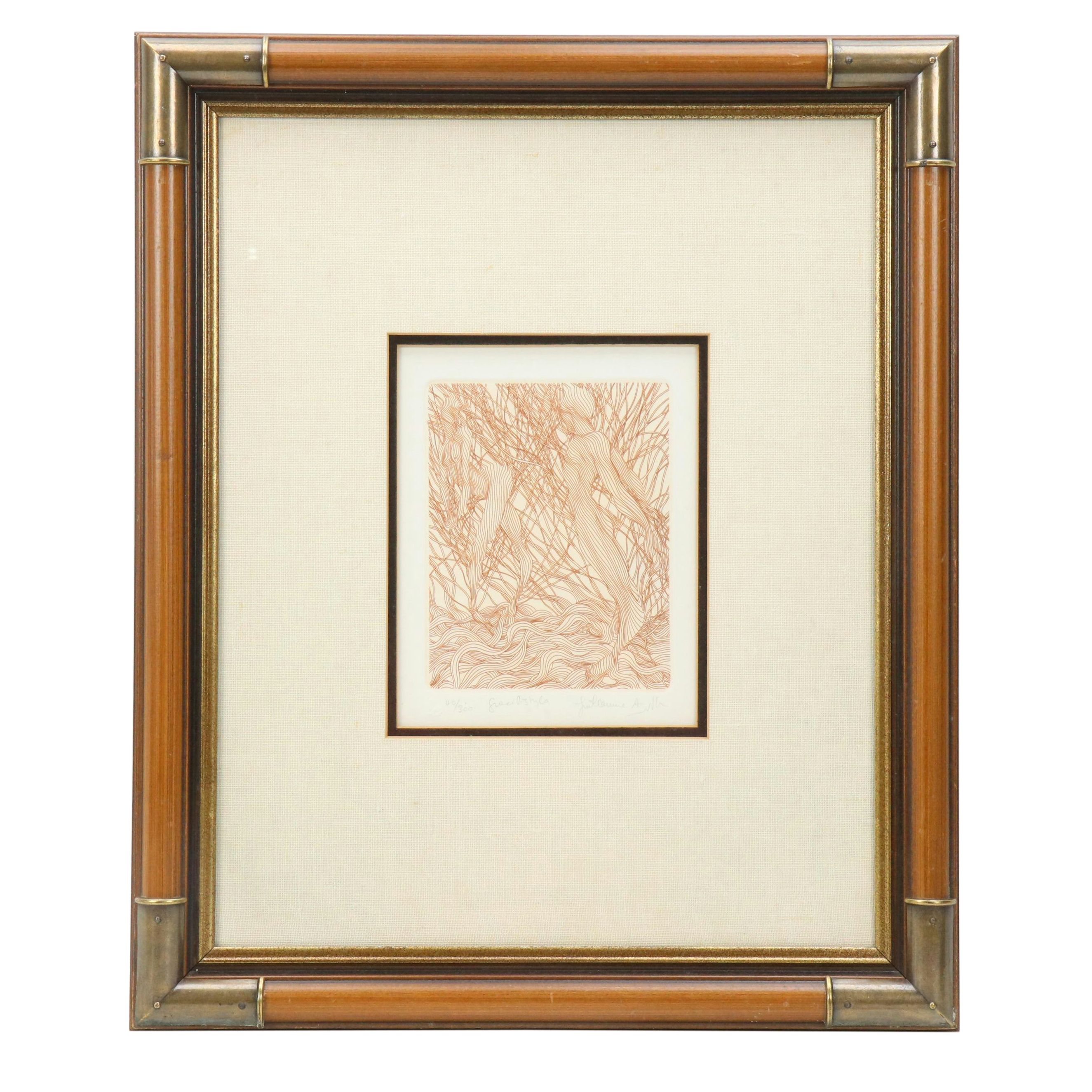 Guillame Azoulay Etching "Gracilistyla," Late 20th C.