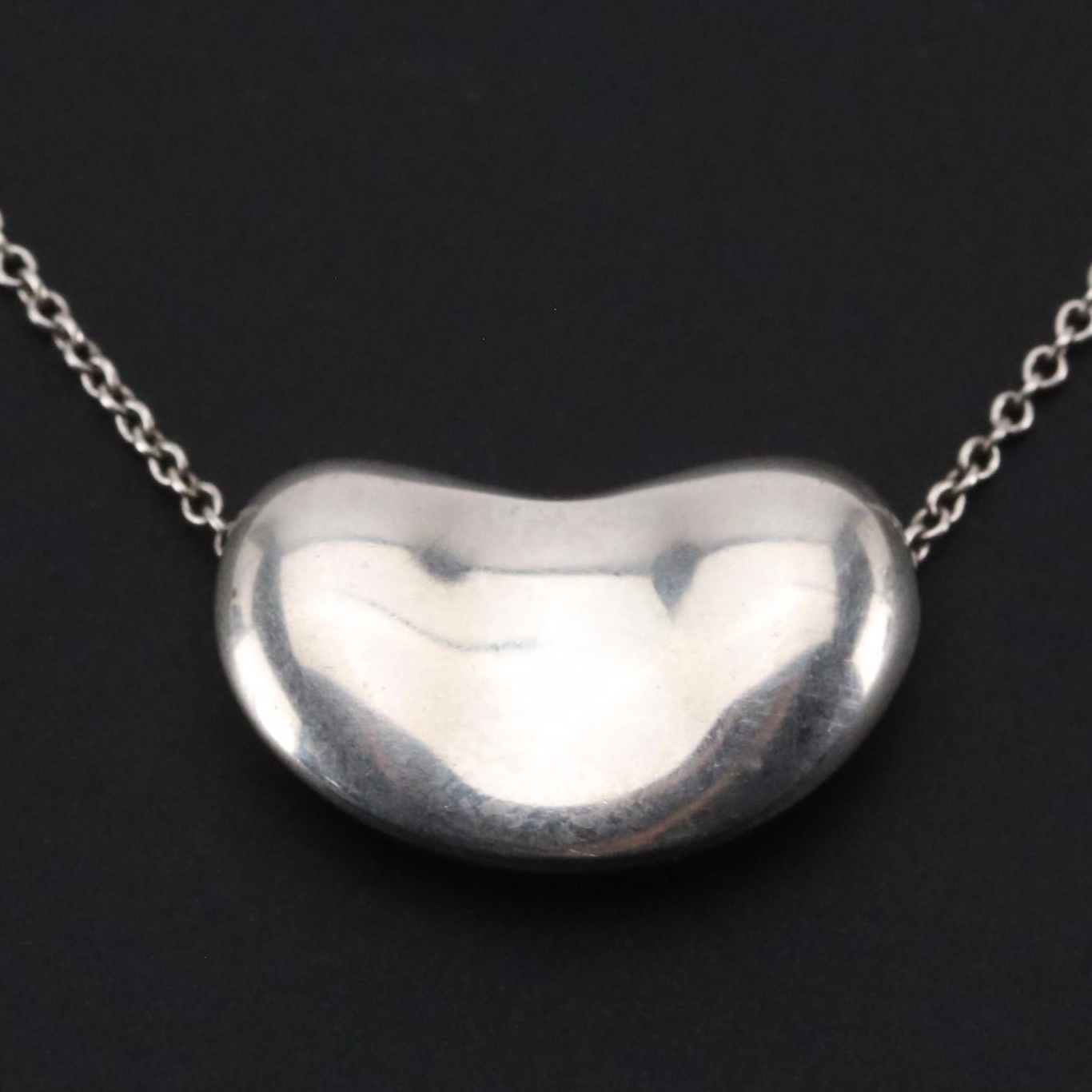 Elsa Peretti for Tiffany & Co. Bean Design Sterling Necklace