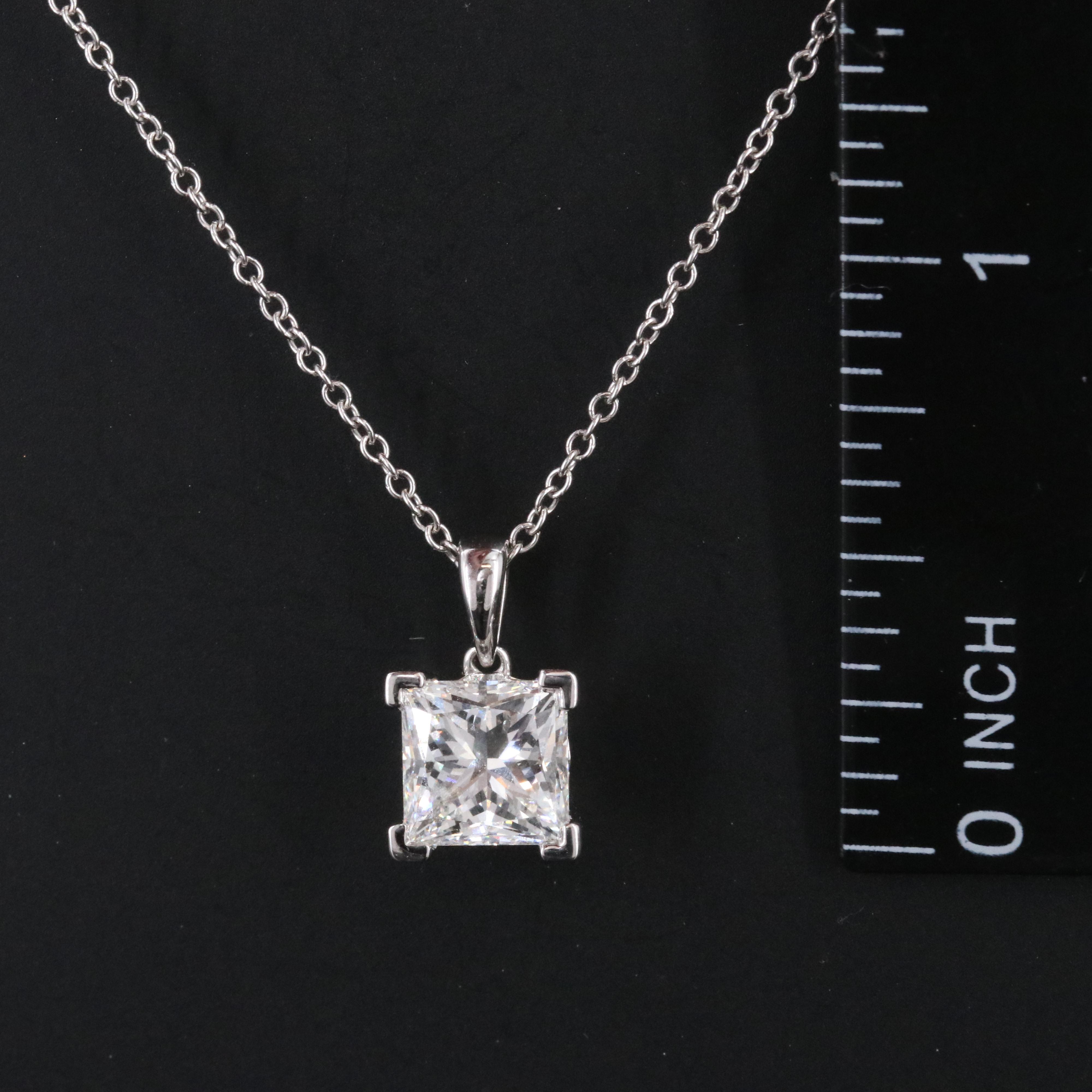 14K 2.10 CT Lab Grown Diamond Solitaire Pendant Necklace with IGI Jewelry Report