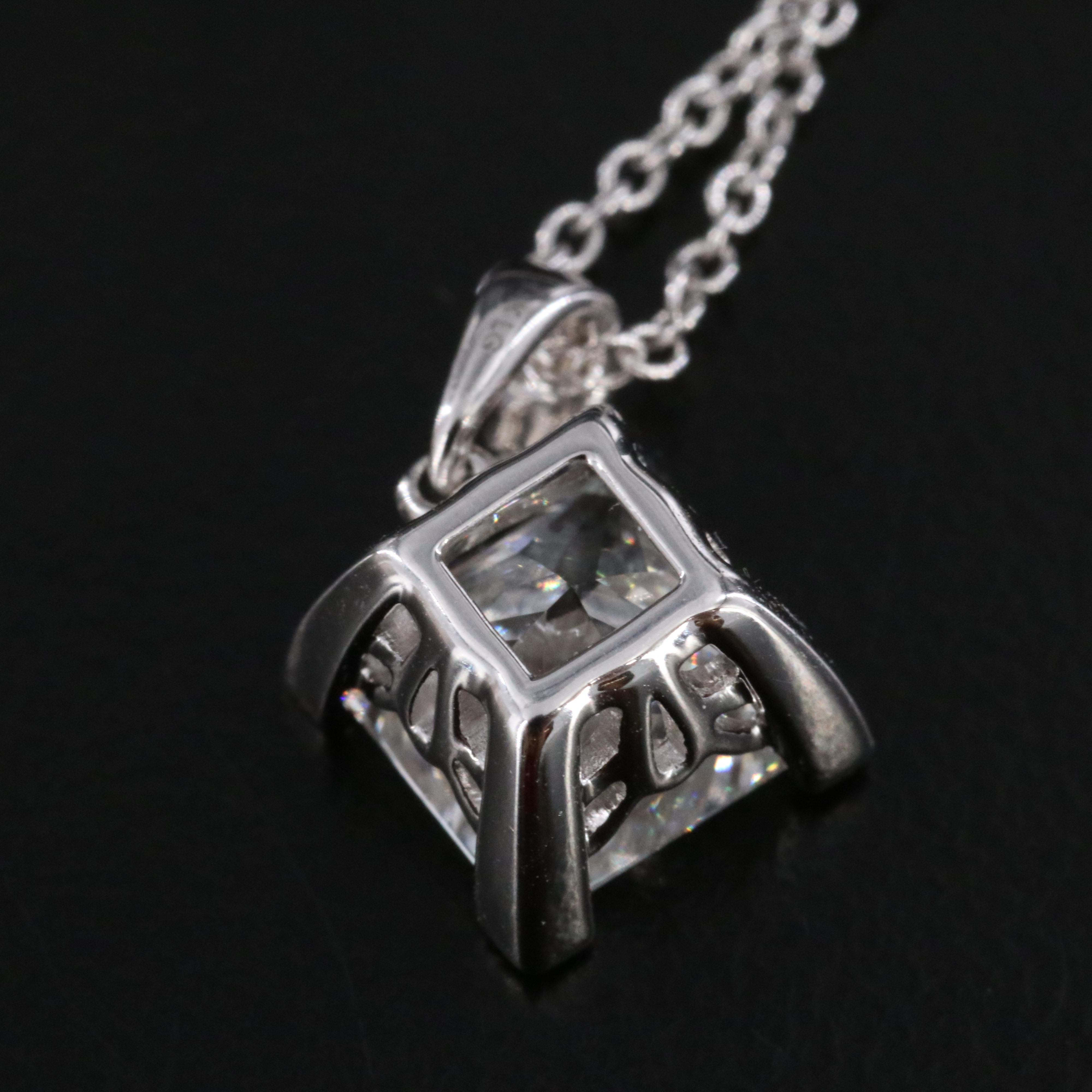 14K 2.10 CT Lab Grown Diamond Solitaire Pendant Necklace with IGI Jewelry Report