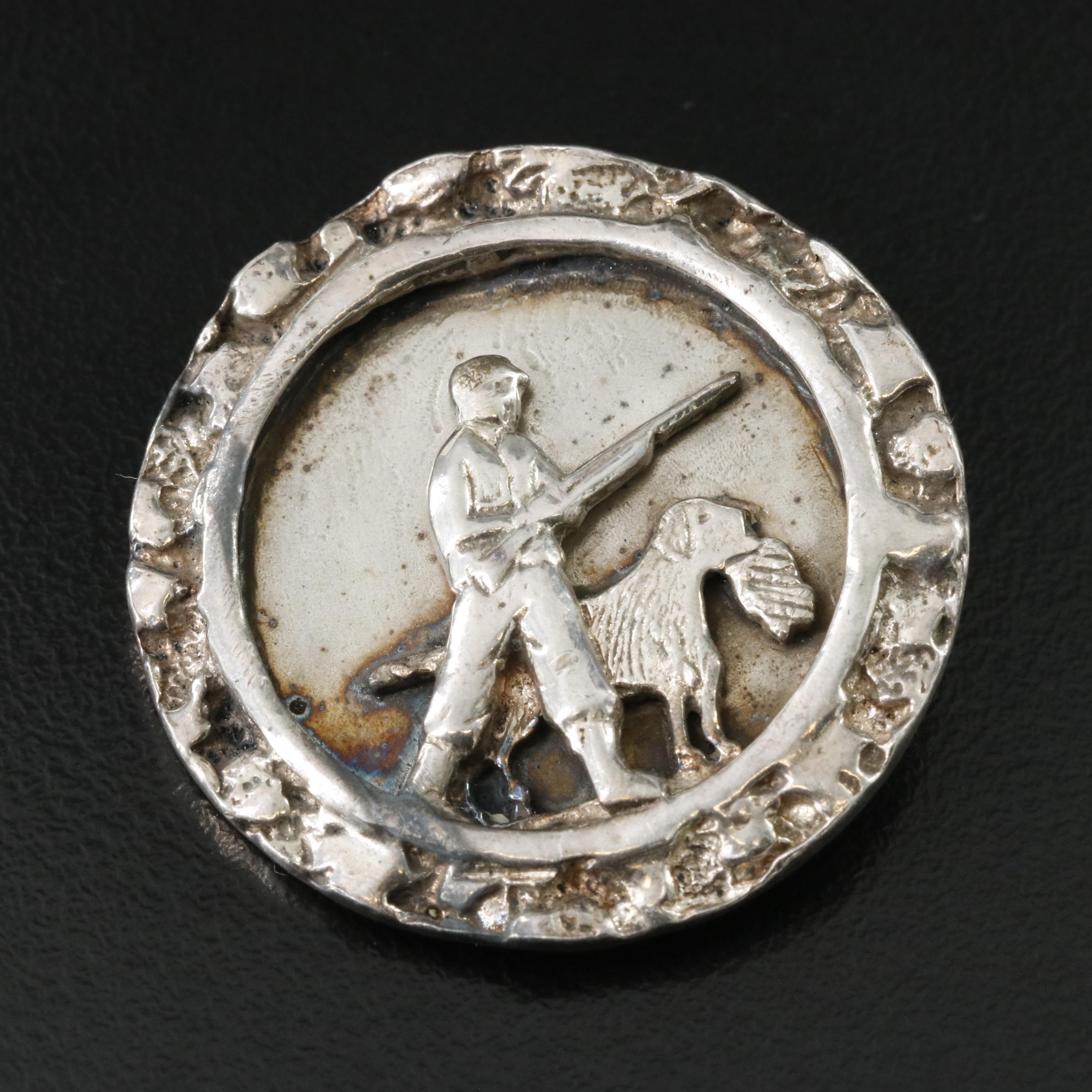 Sterling Hunting Brooch