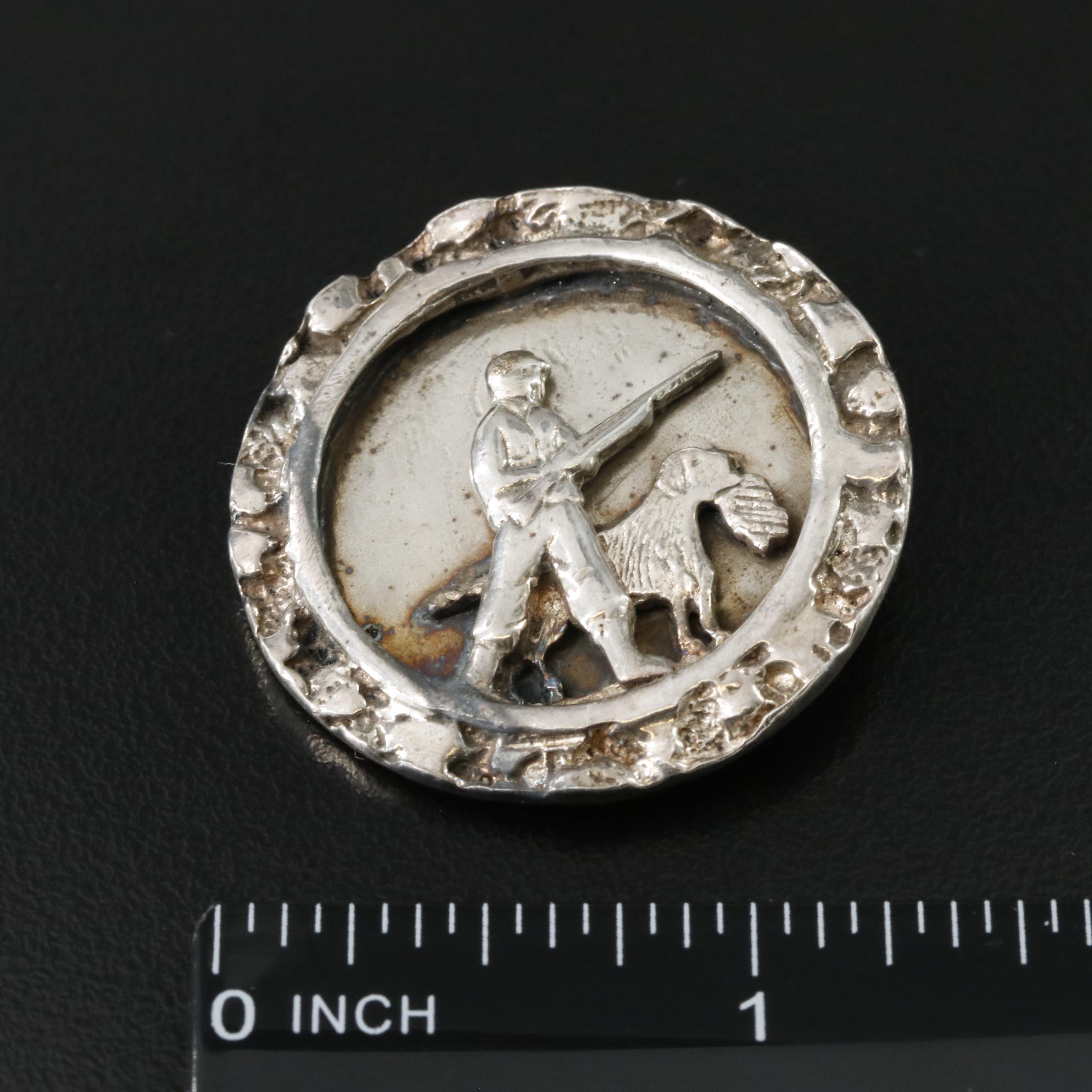 Sterling Hunting Brooch