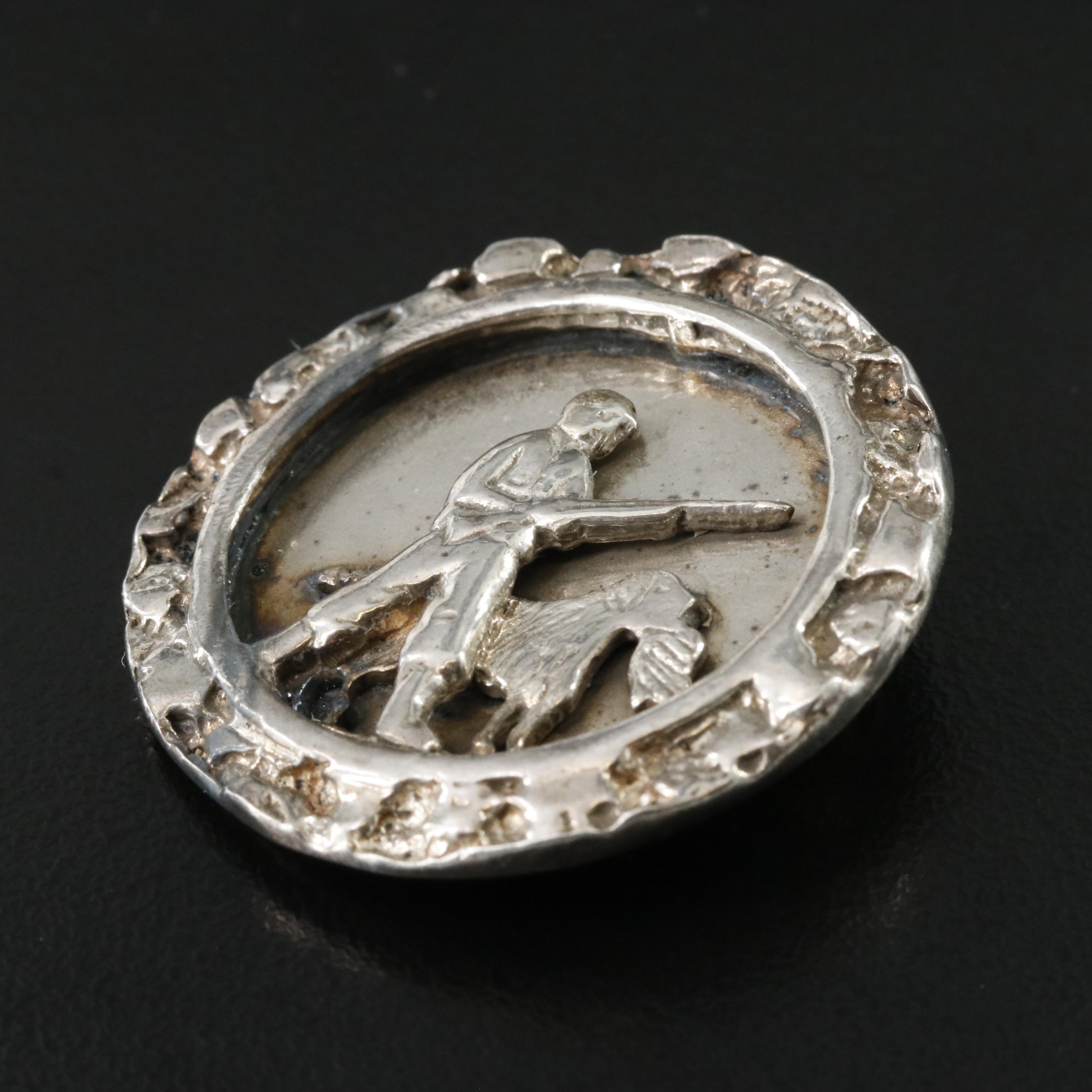 Sterling Hunting Brooch