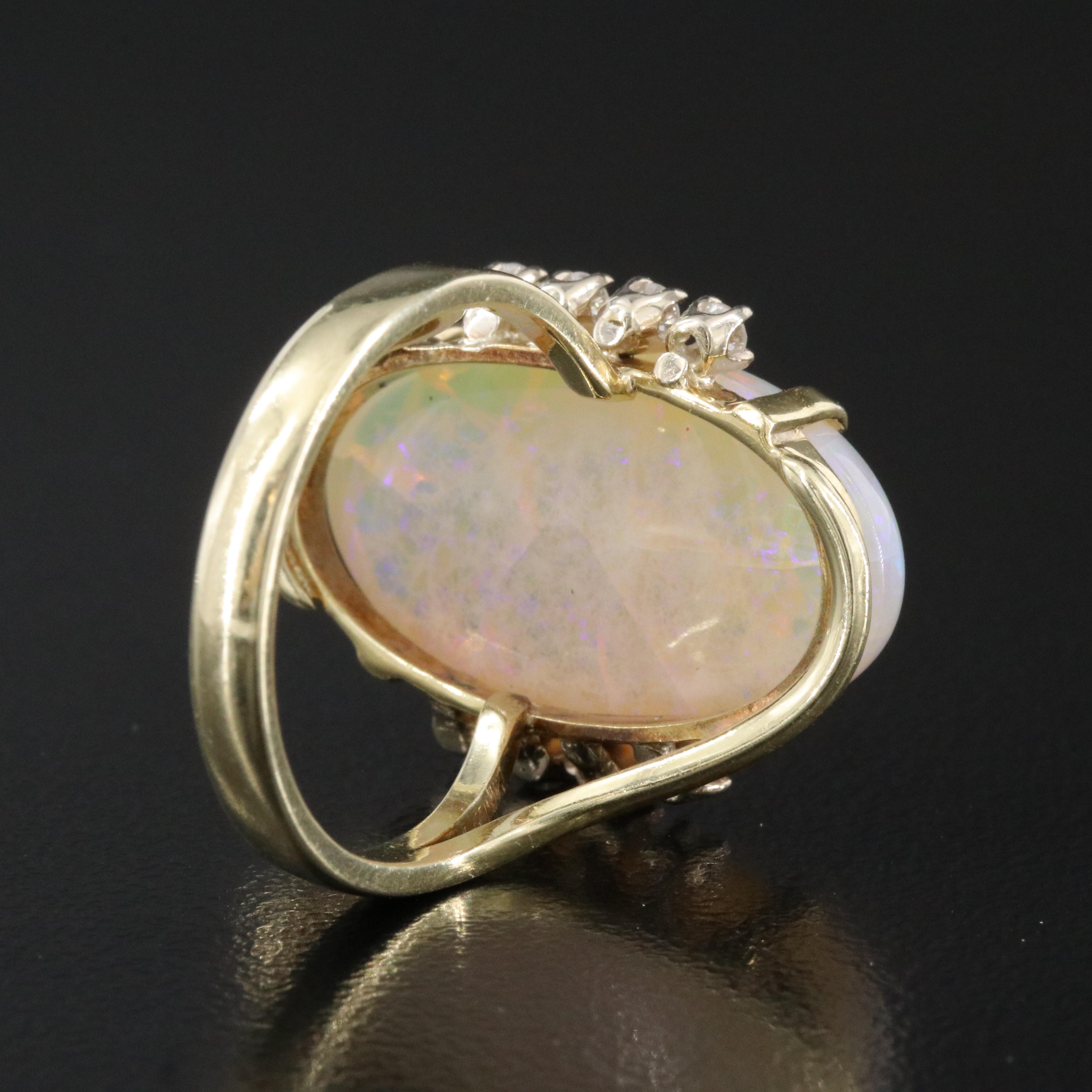 14K Opal and Diamond Ring