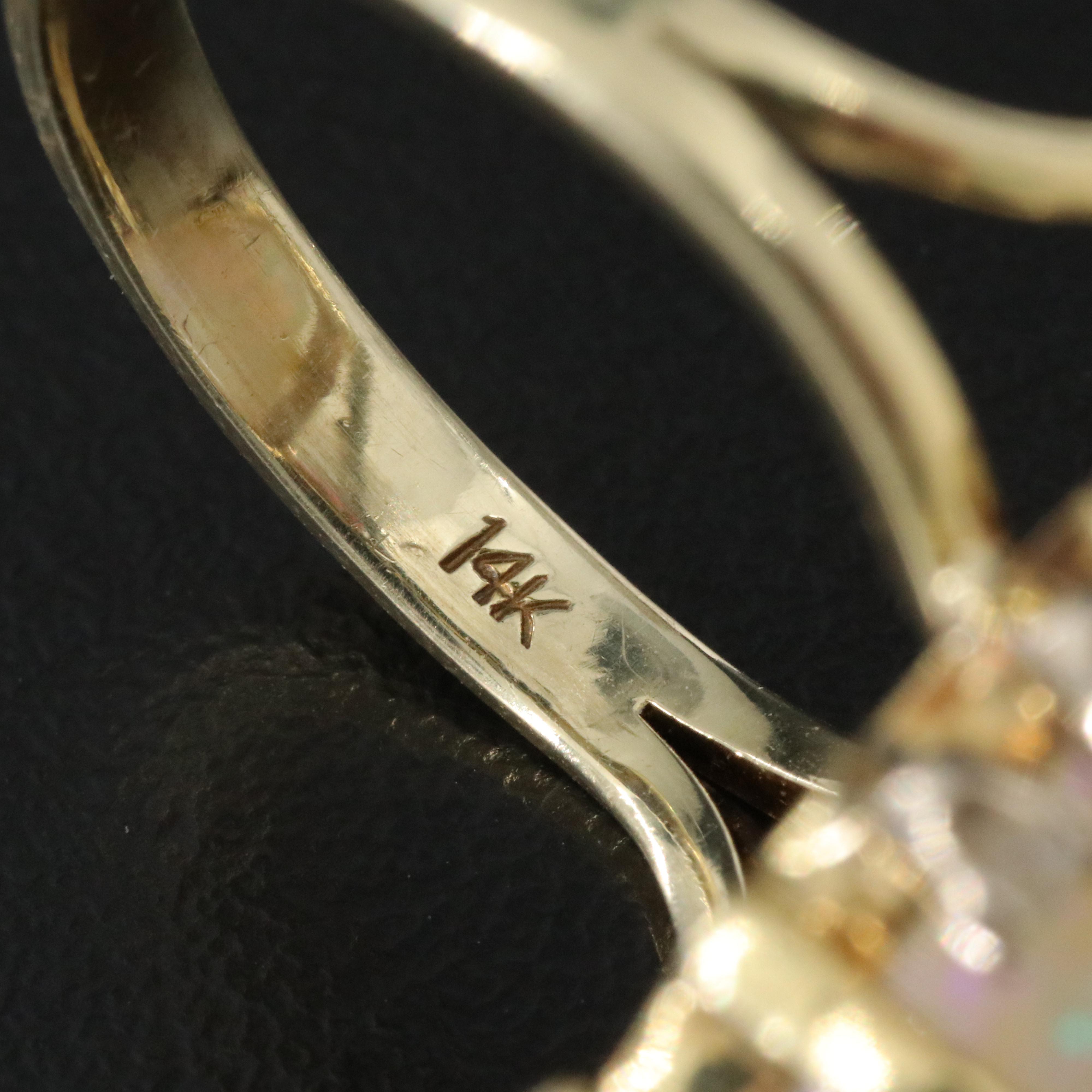 14K Opal and Diamond Ring