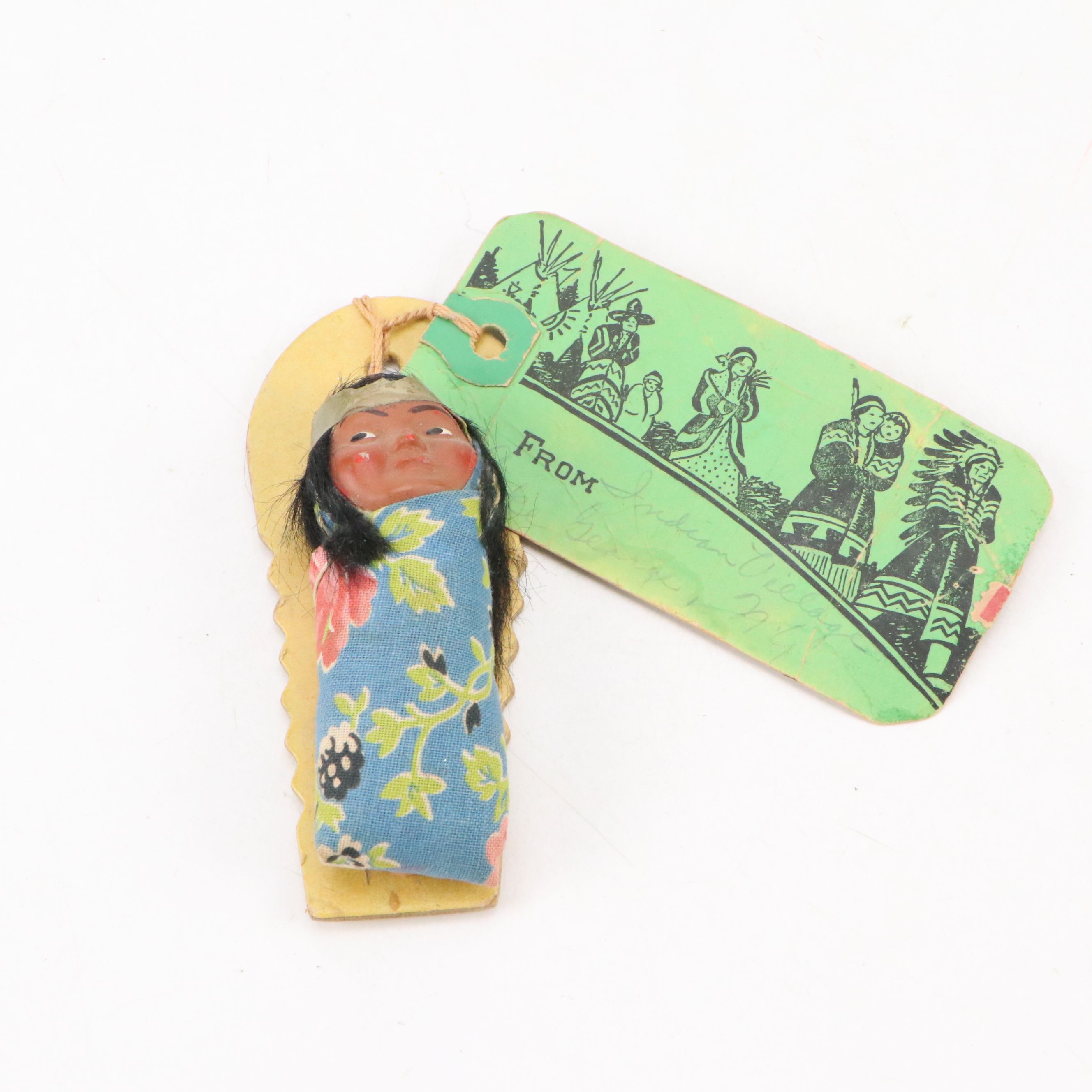 Skookum with Other Native American Dolls and Other Western Themed Decor, 20th C.