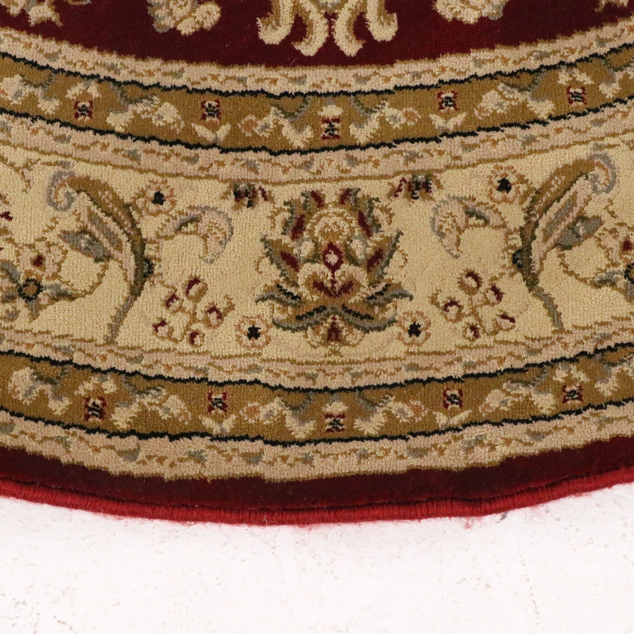 5'2 x 5'2 Machine Made Round Indian Agra Style Area Rug