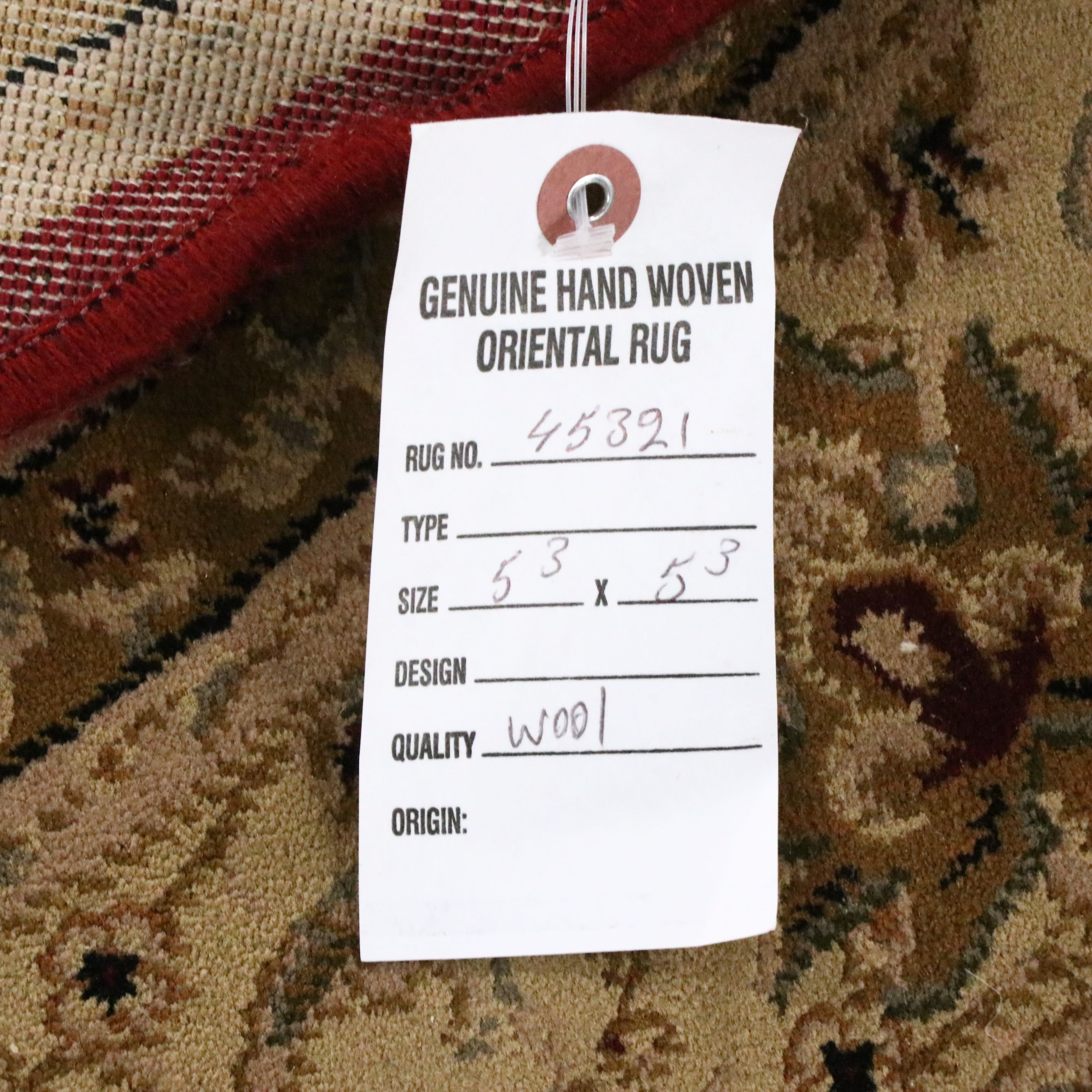 5'2 x 5'2 Machine Made Round Indian Agra Style Area Rug