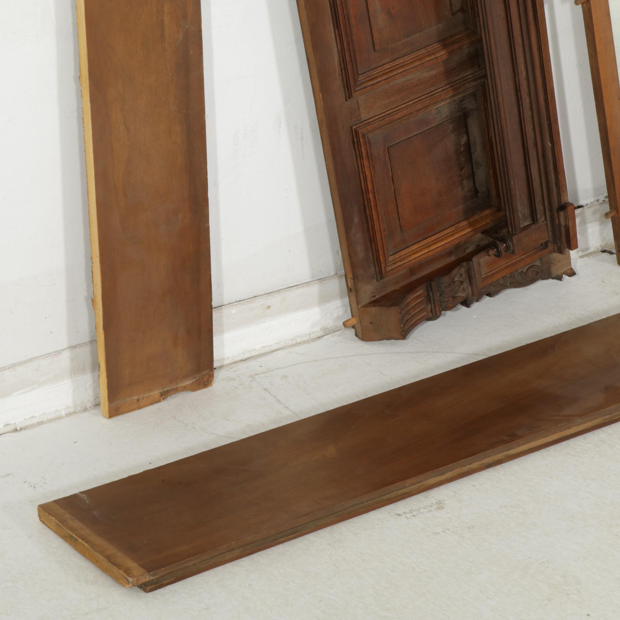 Carved Wood and Mirrored Door Architectural Salvage