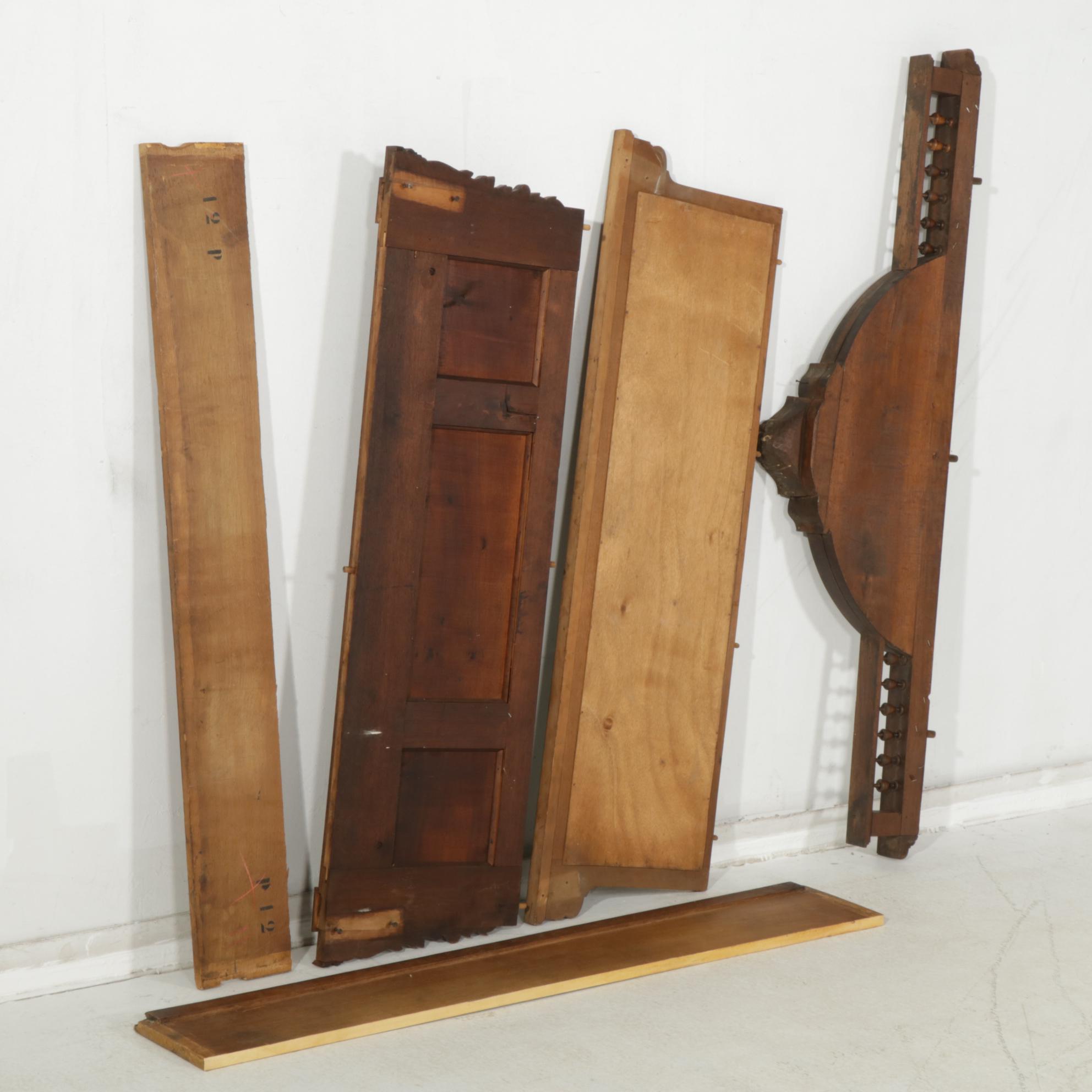 Carved Wood and Mirrored Door Architectural Salvage