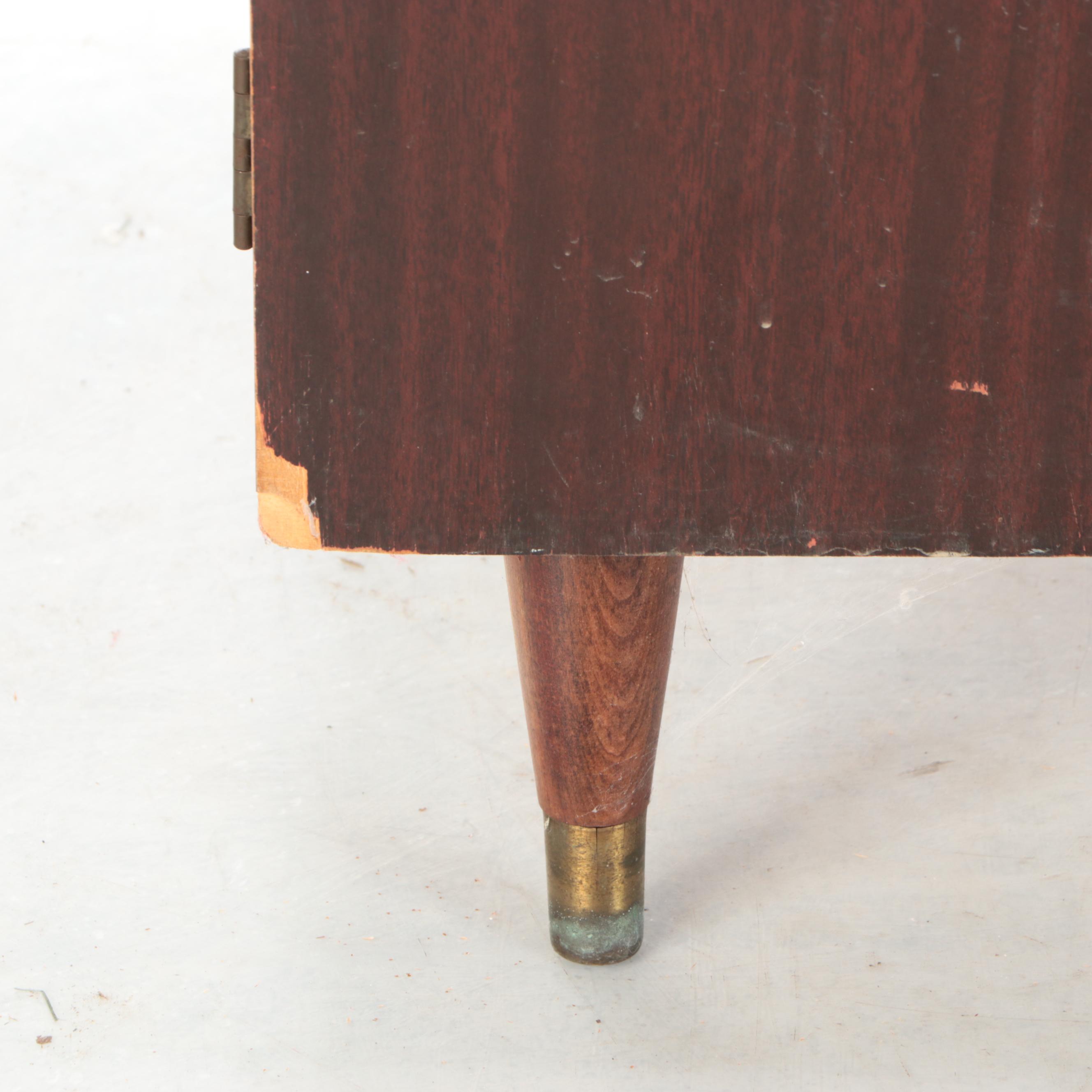 Mid Century Modern Rosewood Veneered Record Cabinet, Mid-20th Century