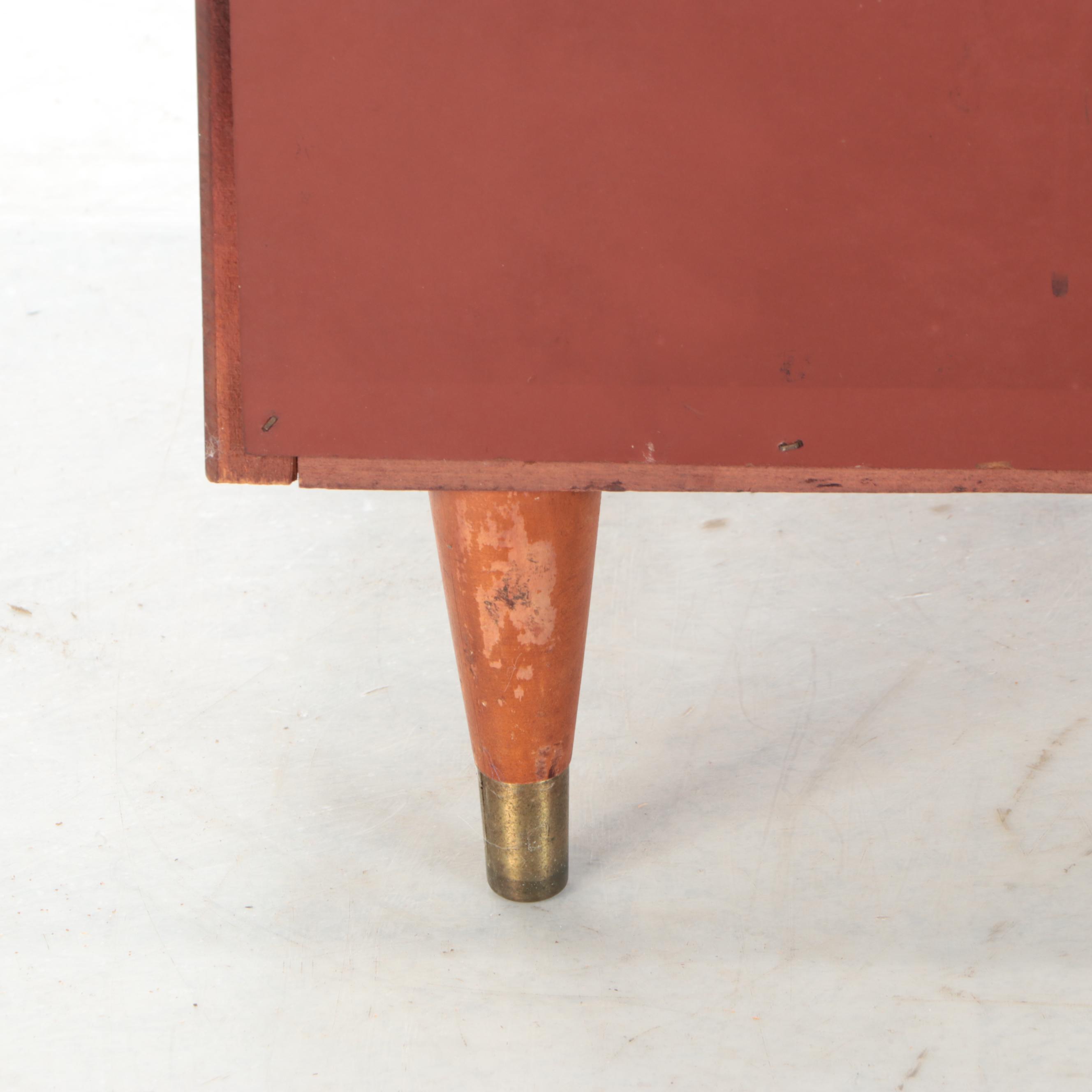 Mid Century Modern Rosewood Veneered Record Cabinet, Mid-20th Century