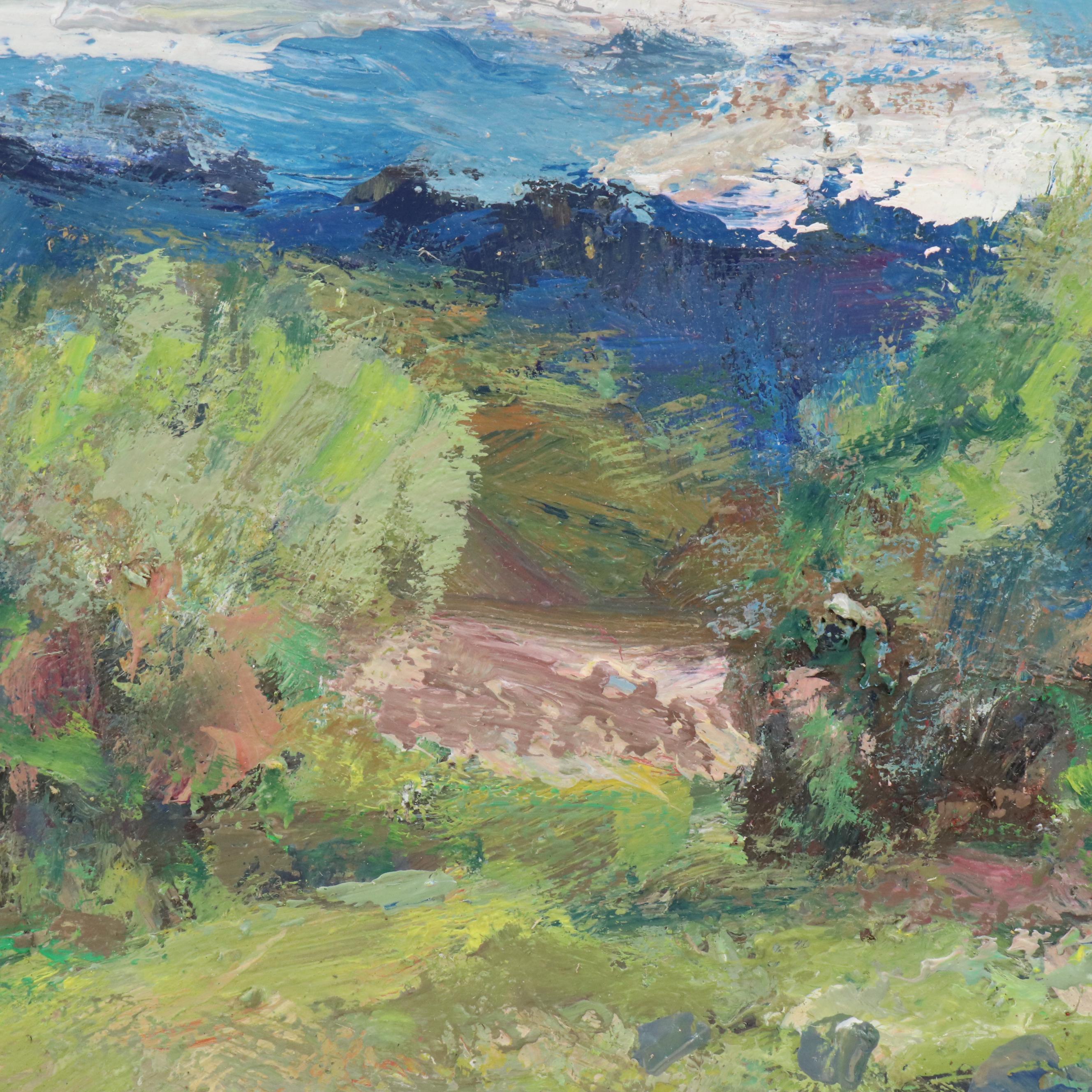 Kevin Kasik Oil Painting "Nature Trail Windy Day," 2025