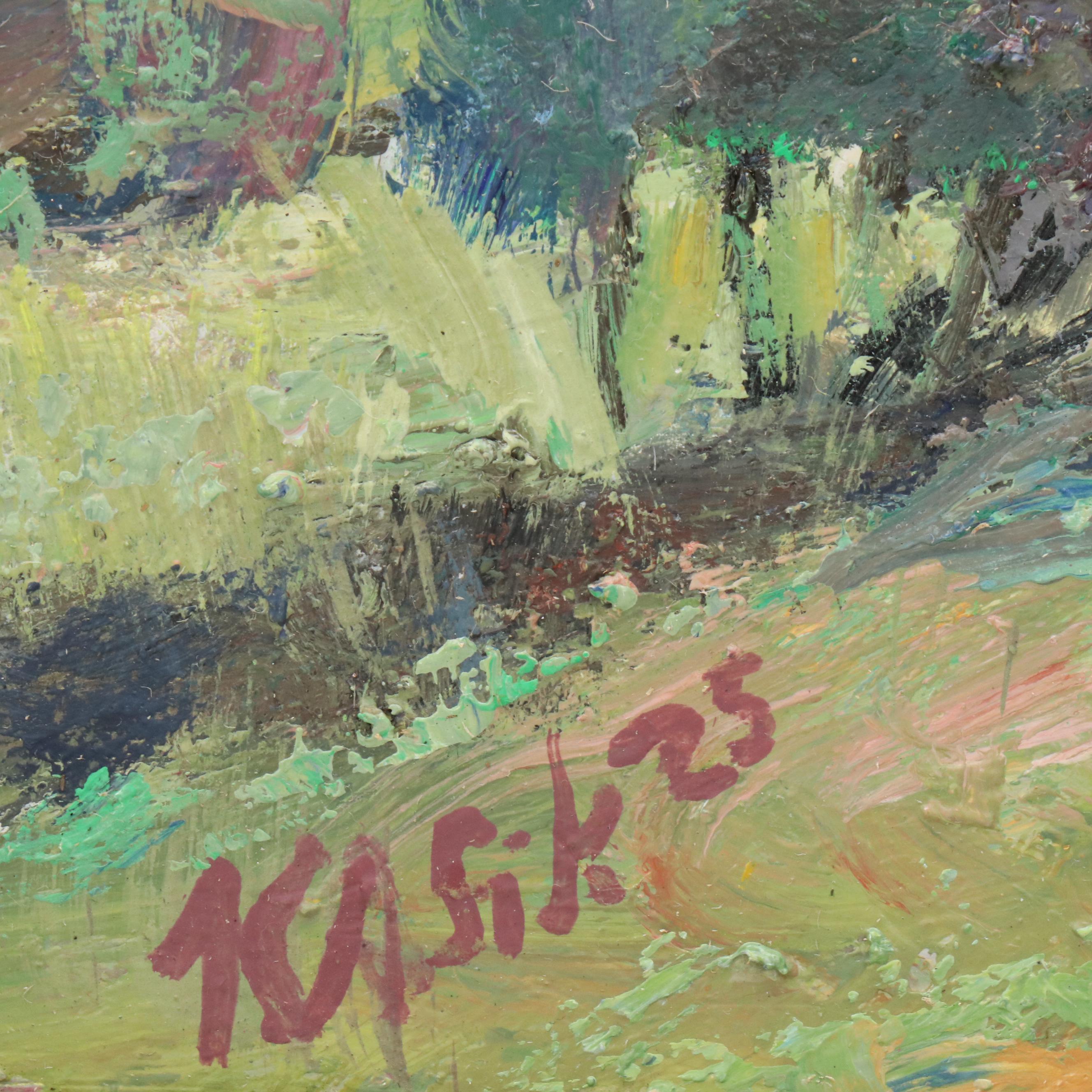 Kevin Kasik Oil Painting "Nature Trail Windy Day," 2025