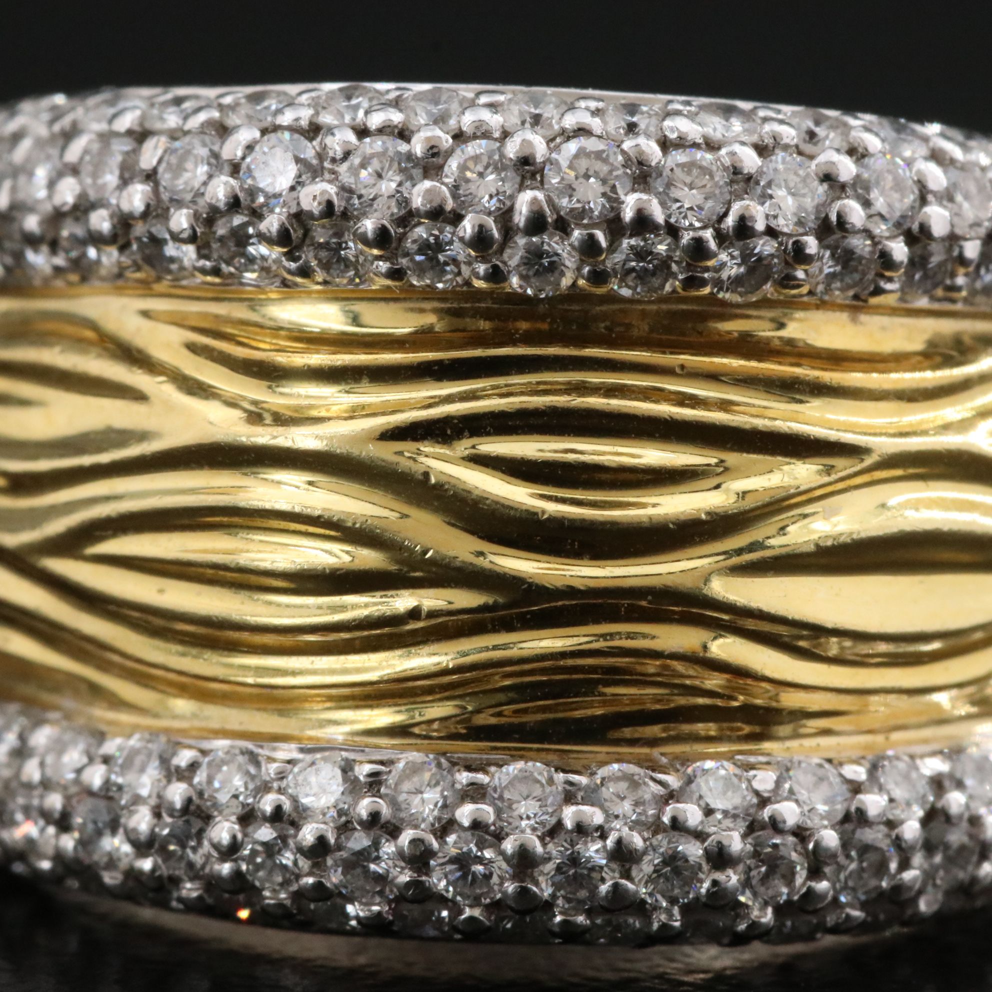 Spark Creations 18K Two Tone 1.40 CTW Diamond Faux Bois Ring