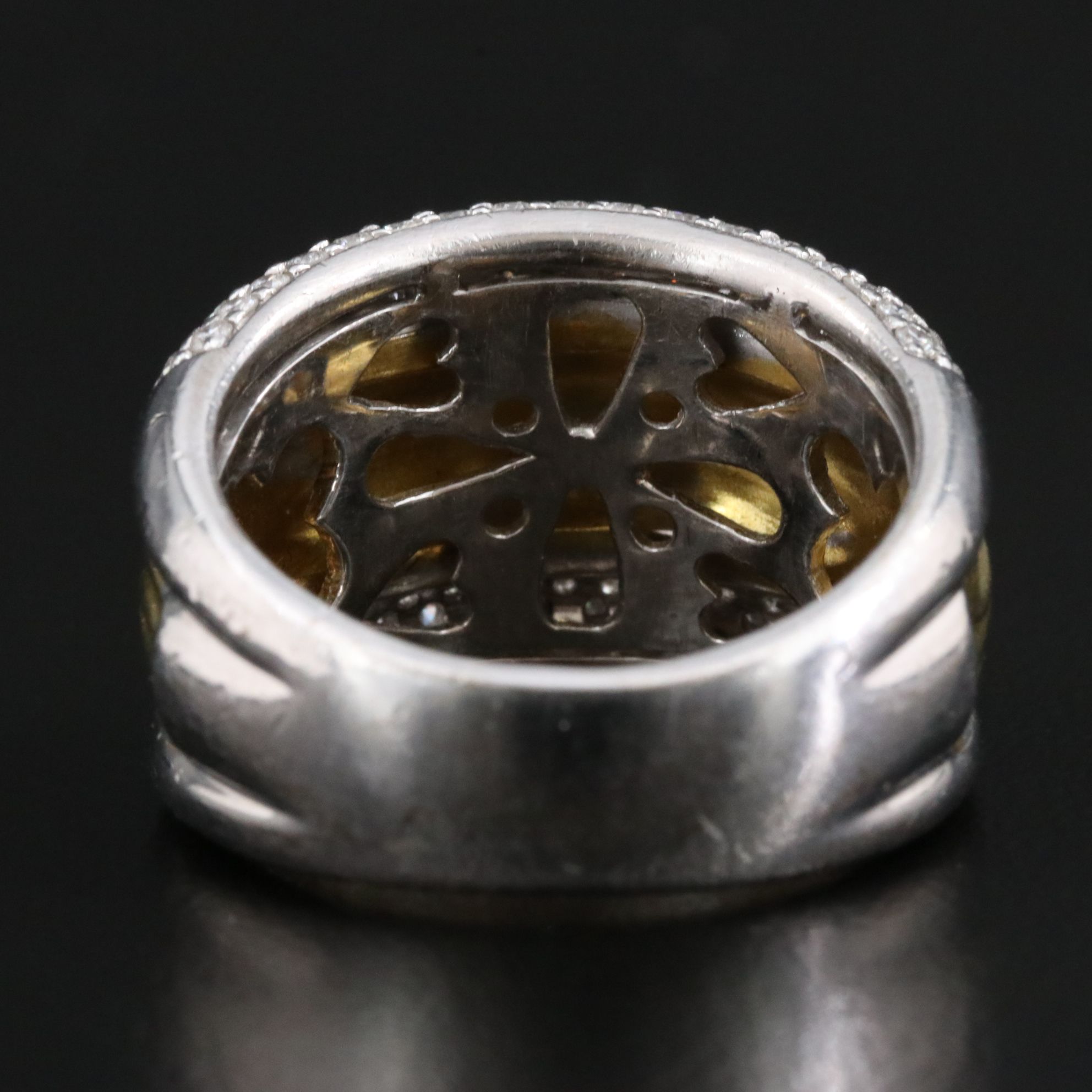 Spark Creations 18K Two Tone 1.40 CTW Diamond Faux Bois Ring