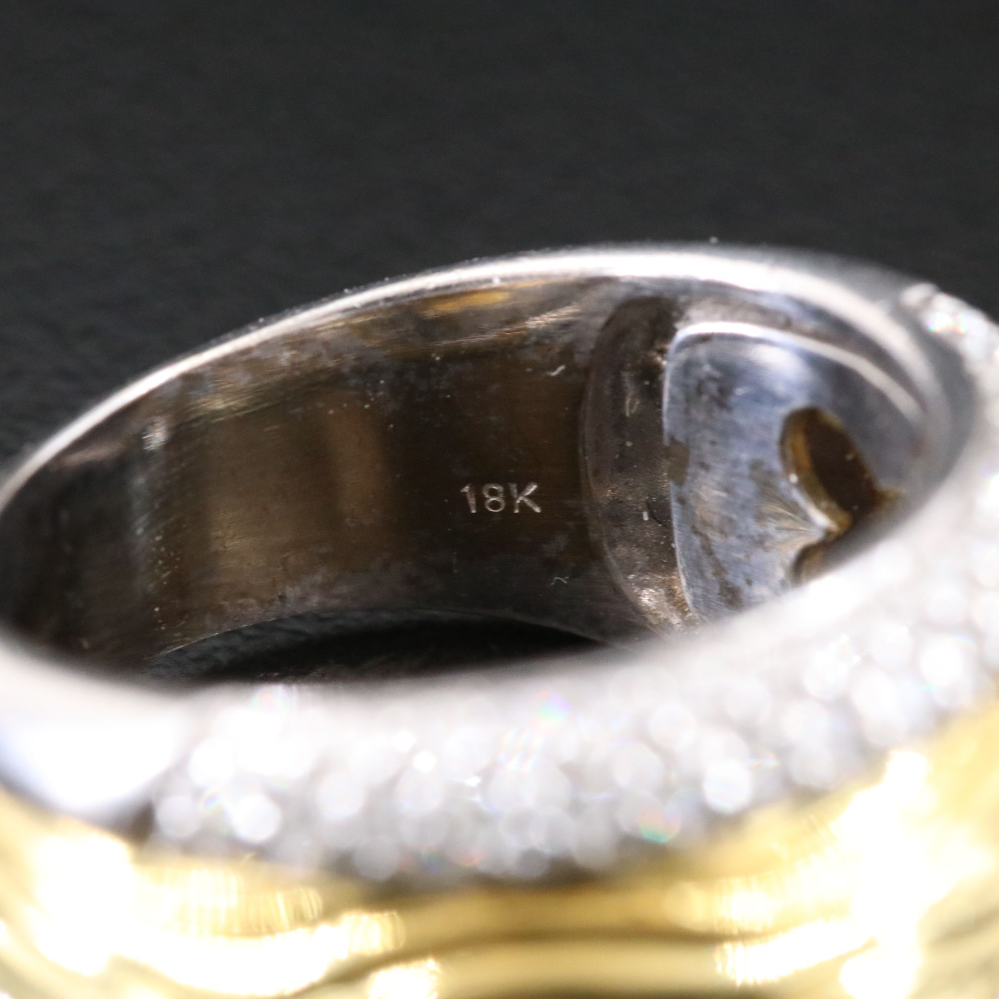 Spark Creations 18K Two Tone 1.40 CTW Diamond Faux Bois Ring